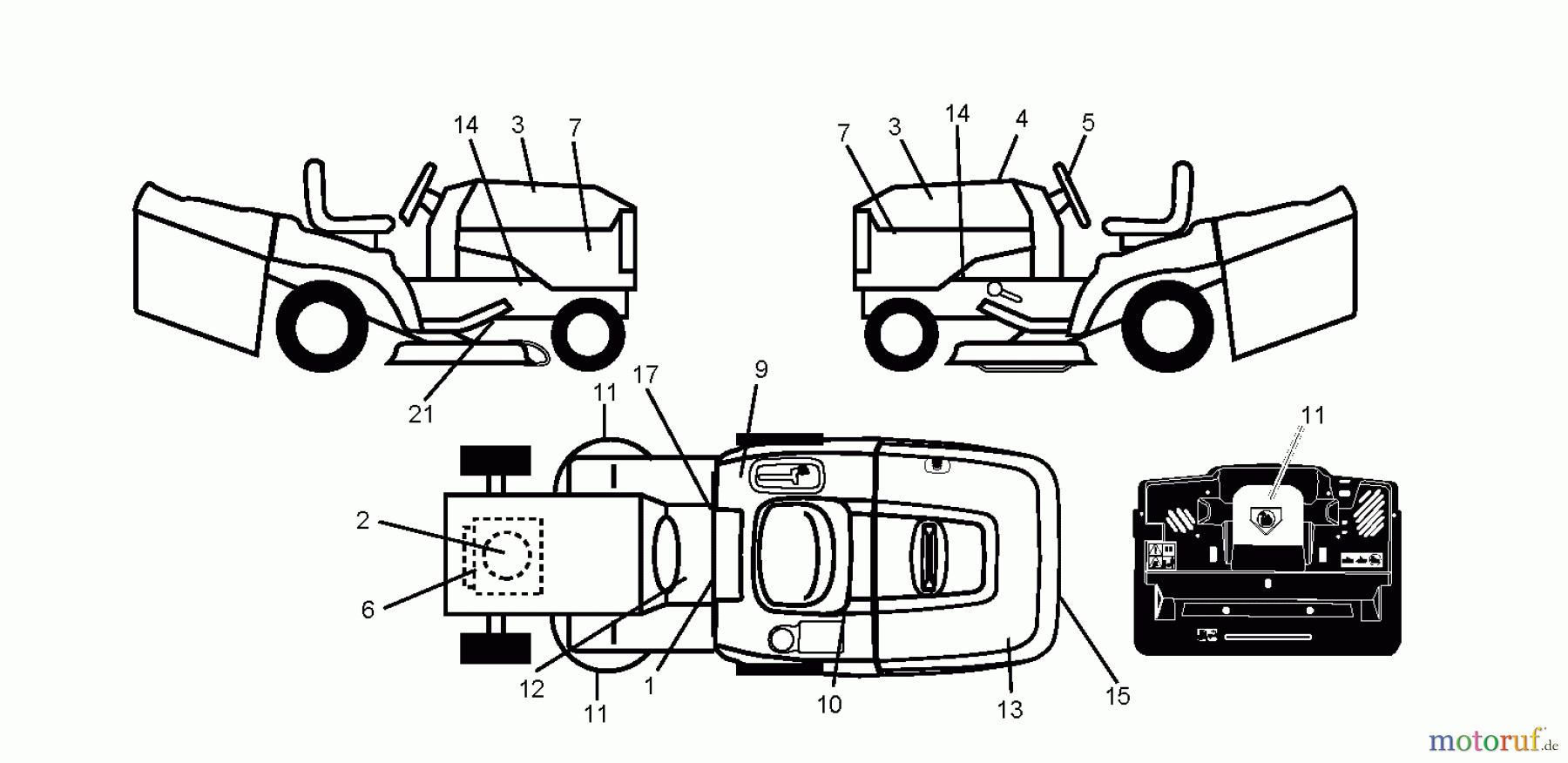 Jonsered Rasen und Garten Traktoren LT2216 CM (96061027001) - Jonsered Lawn & Garden Tractor (2010-03) DECALS