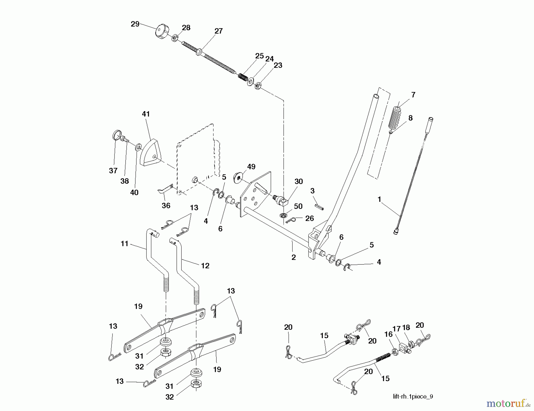 Jonsered Rasen und Garten Traktoren LT2216 CM (96061027001) - Jonsered Lawn & Garden Tractor (2010-03) MOWER LIFT / DECK LIFT