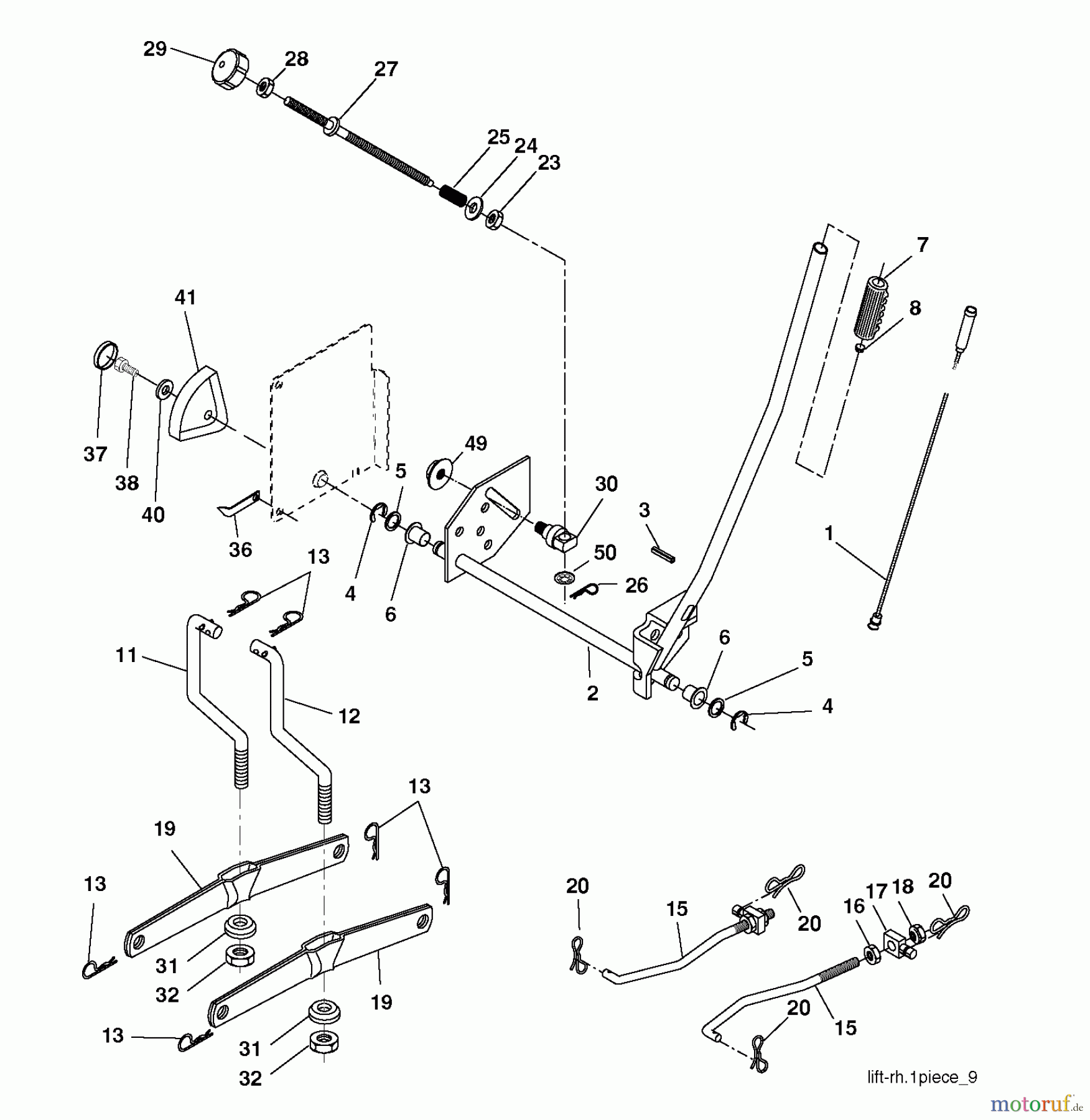 Jonsered Rasen und Garten Traktoren LT2216 CM (96061027100) - Jonsered Lawn & Garden Tractor (2010-01) MOWER LIFT / DECK LIFT