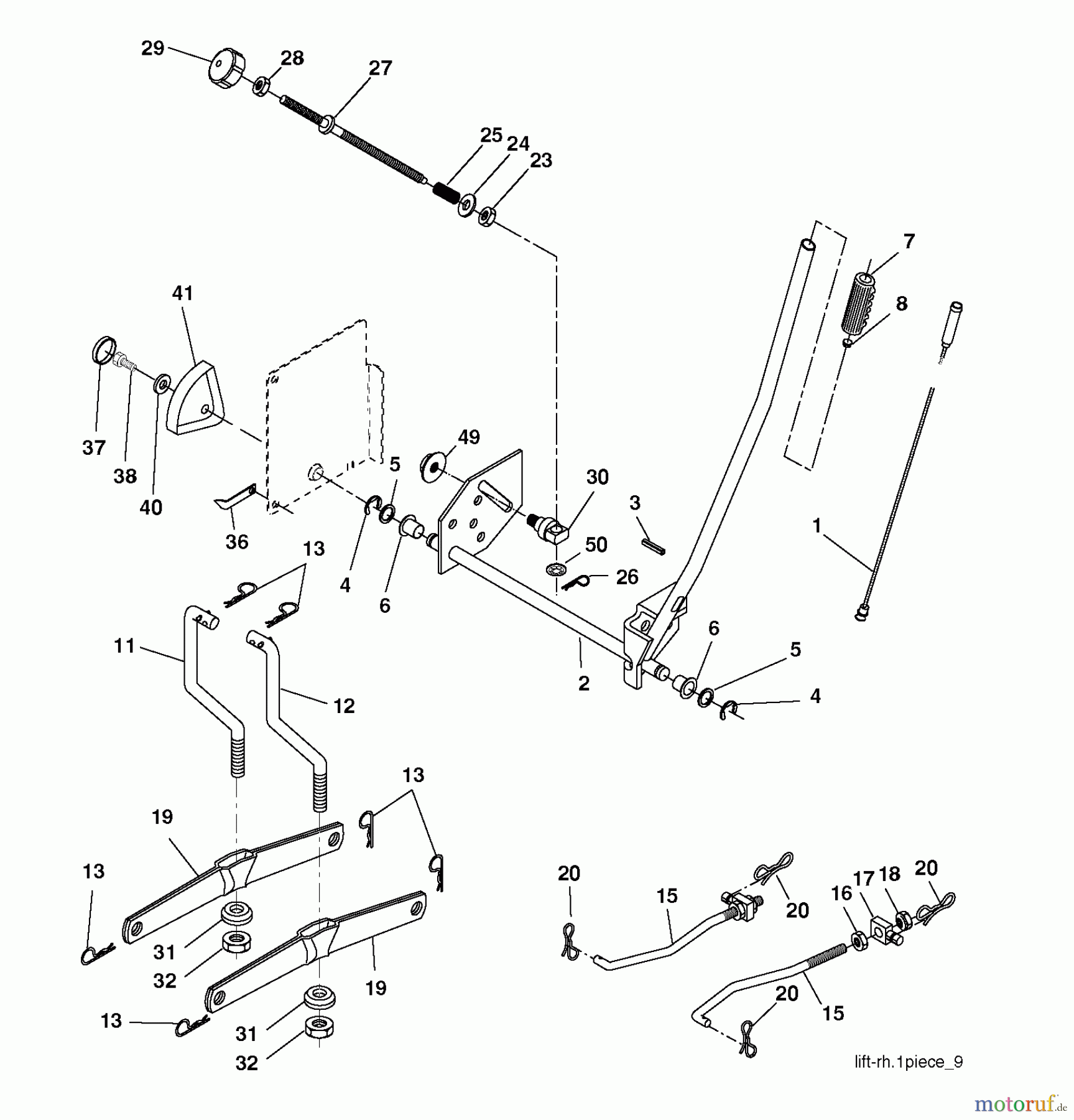 Jonsered Rasen und Garten Traktoren LT2216 CM (96061027101) - Jonsered Lawn & Garden Tractor (2010-03) MOWER LIFT / DECK LIFT