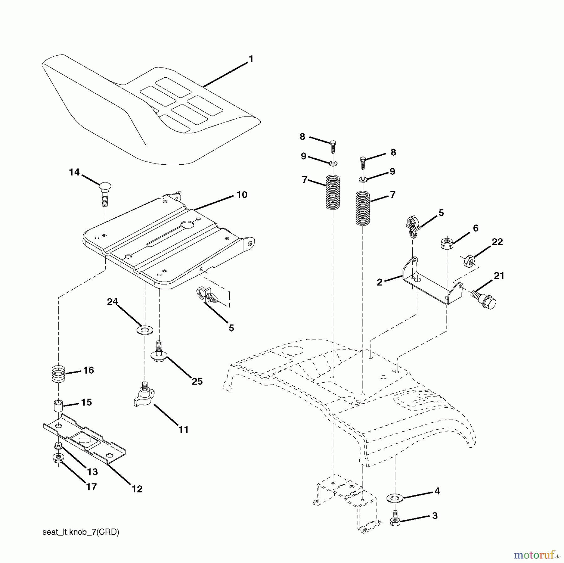 Jonsered Rasen und Garten Traktoren LT2216 CM (96061027101) - Jonsered Lawn & Garden Tractor (2010-03) SEAT