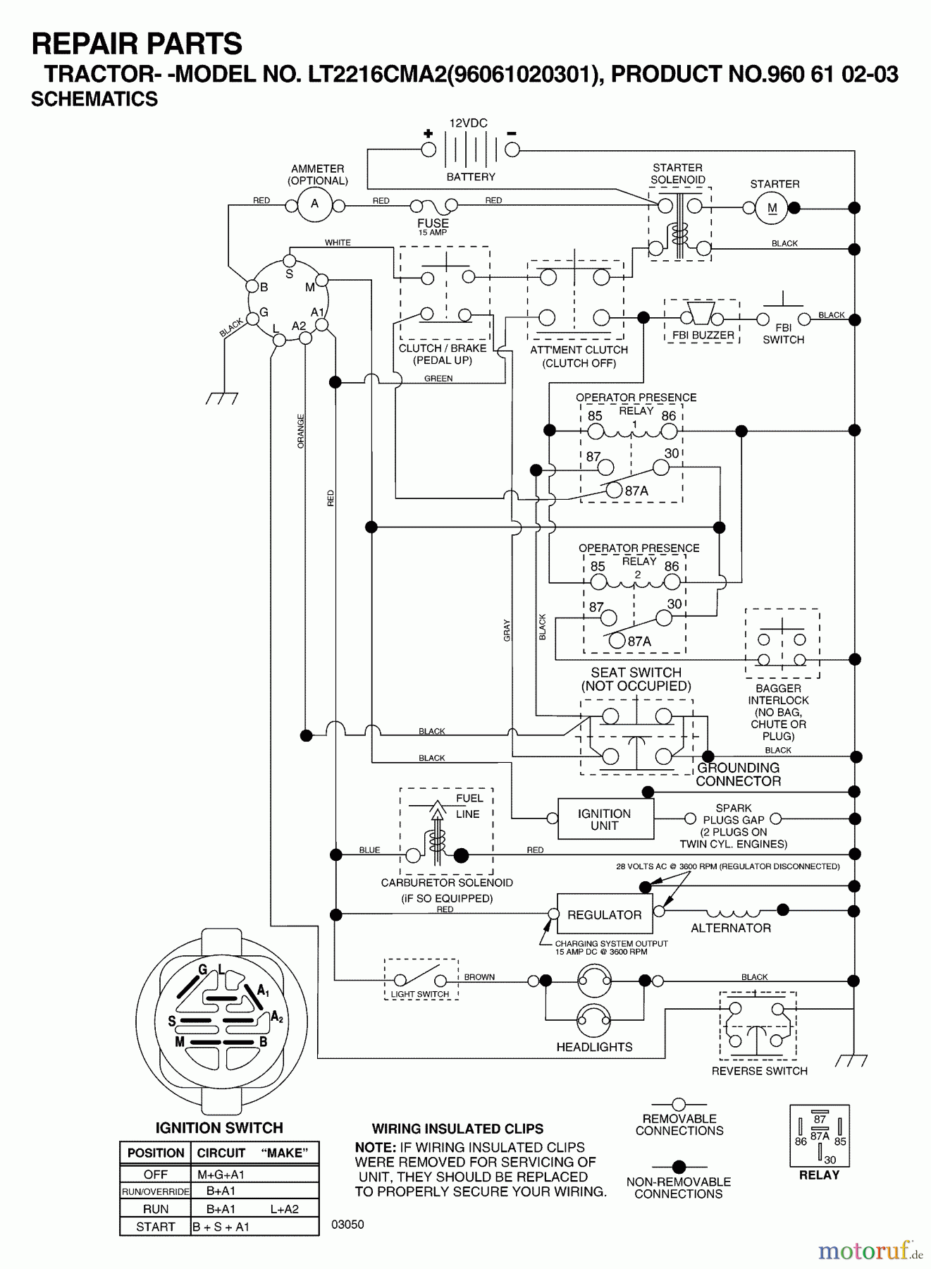  Jonsered Rasen  und Garten Traktoren LT2216 CMA2 (96061020301) - Jonsered Lawn & Garden Tractor (2007-05) SCHEMATIC