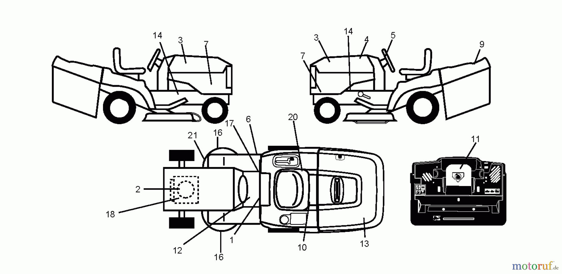 Jonsered Rasen und Garten Traktoren LT2216 CMA2 (96061020302) - Jonsered Lawn & Garden Tractor (2008-01) DECALS