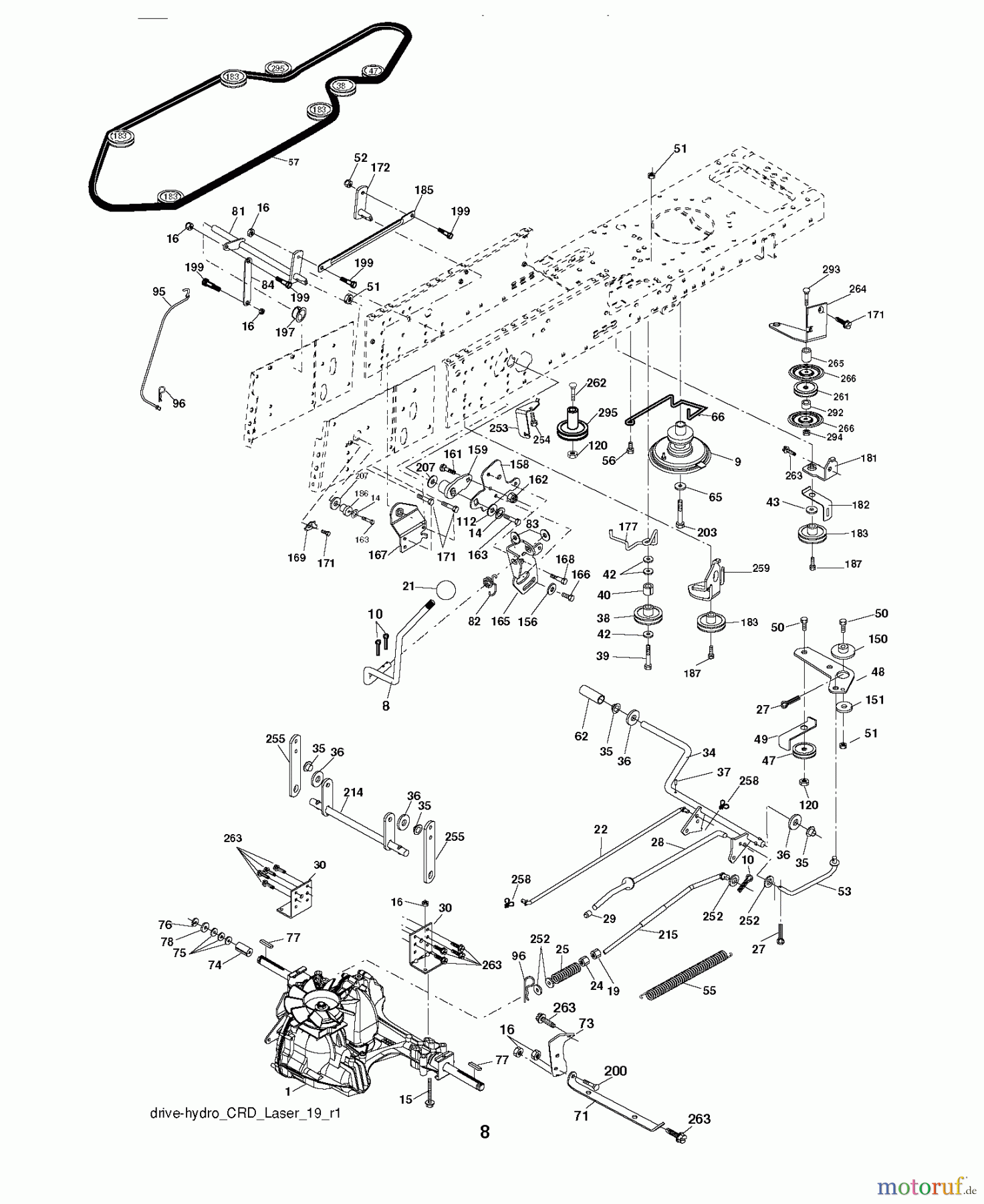 Jonsered Rasen und Garten Traktoren LT2216 CMA2 (96061020302) - Jonsered Lawn & Garden Tractor (2008-01) DRIVE