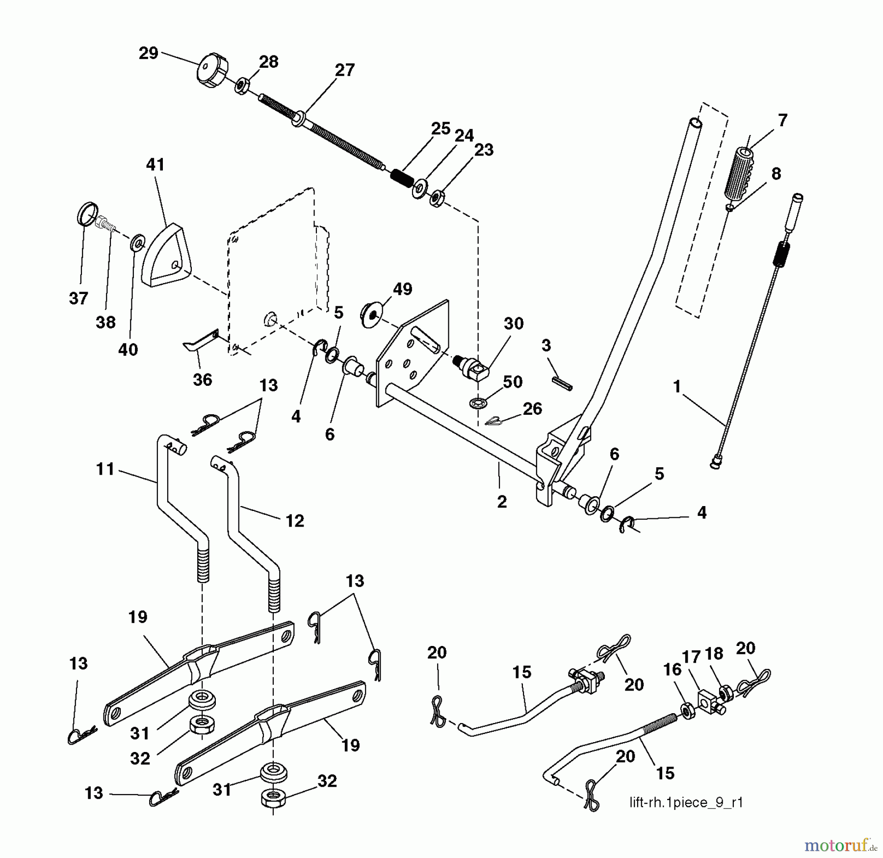 Jonsered Rasen und Garten Traktoren LT2216 CMA2 (96061020302) - Jonsered Lawn & Garden Tractor (2008-01) MOWER LIFT / DECK LIFT