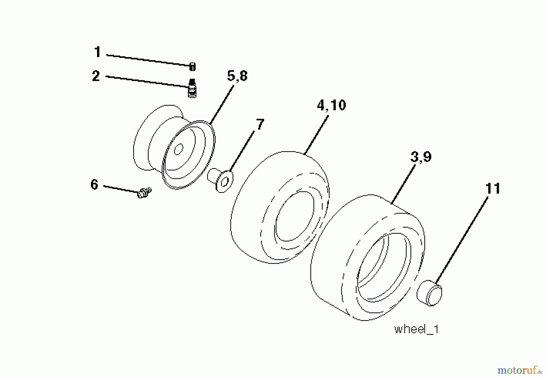 Jonsered Rasen und Garten Traktoren LT2216 CMA2 (96061024400) - Jonsered Lawn & Garden Tractor (2009-01) WHEELS TIRES