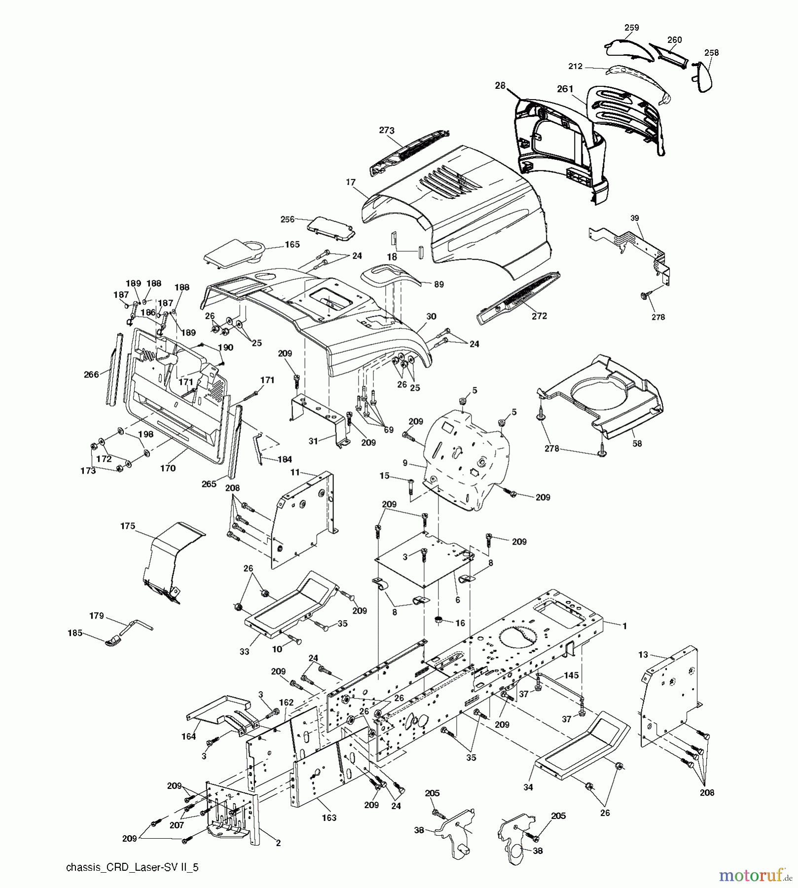 Jonsered Rasen und Garten Traktoren LT2216 CMA2 (96061024500) - Jonsered Lawn & Garden Tractor (2009-01) CHASSIS ENCLOSURES