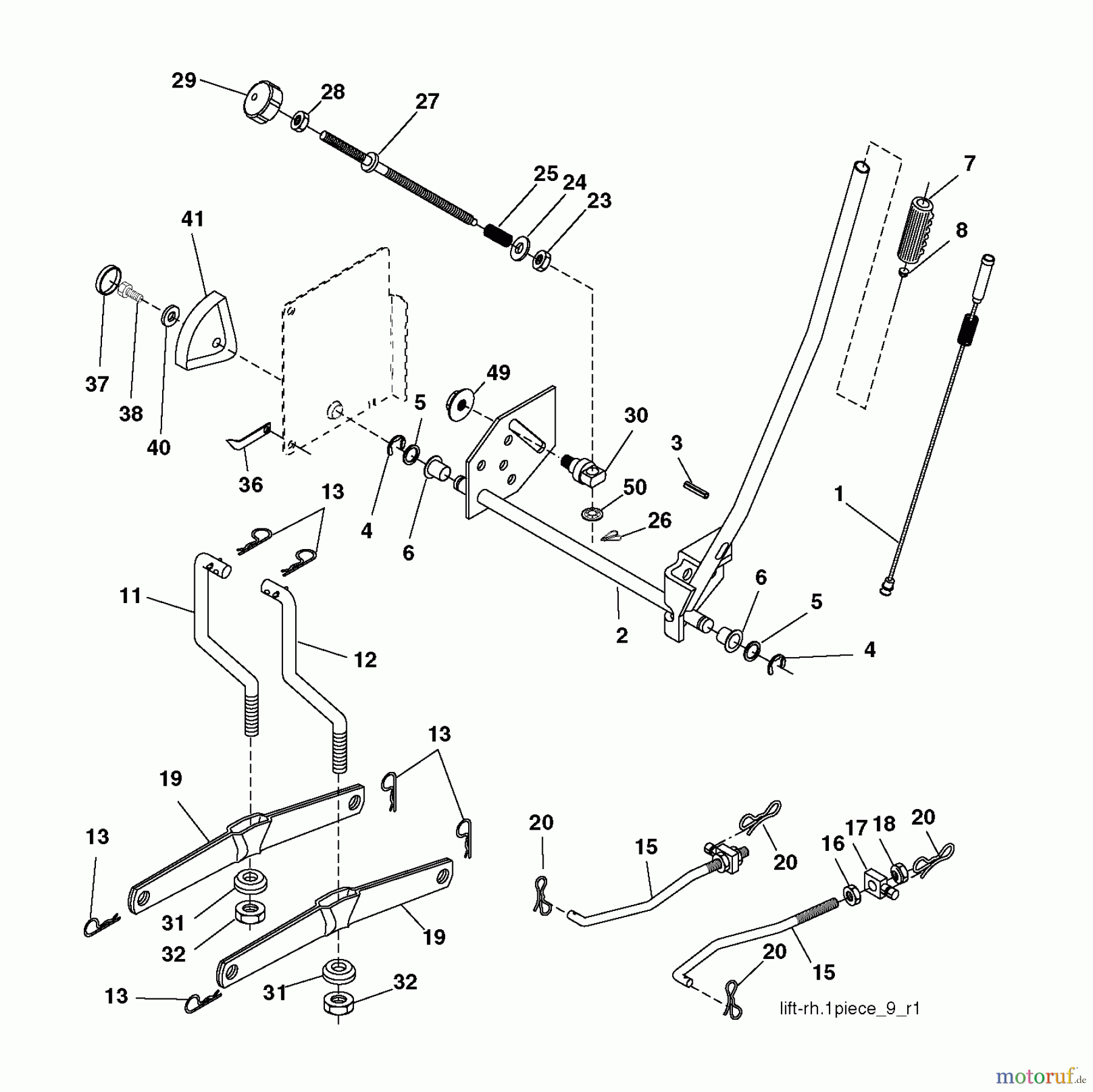 Jonsered Rasen und Garten Traktoren LT2216 CMA2 (96061024500) - Jonsered Lawn & Garden Tractor (2009-01) MOWER LIFT / DECK LIFT