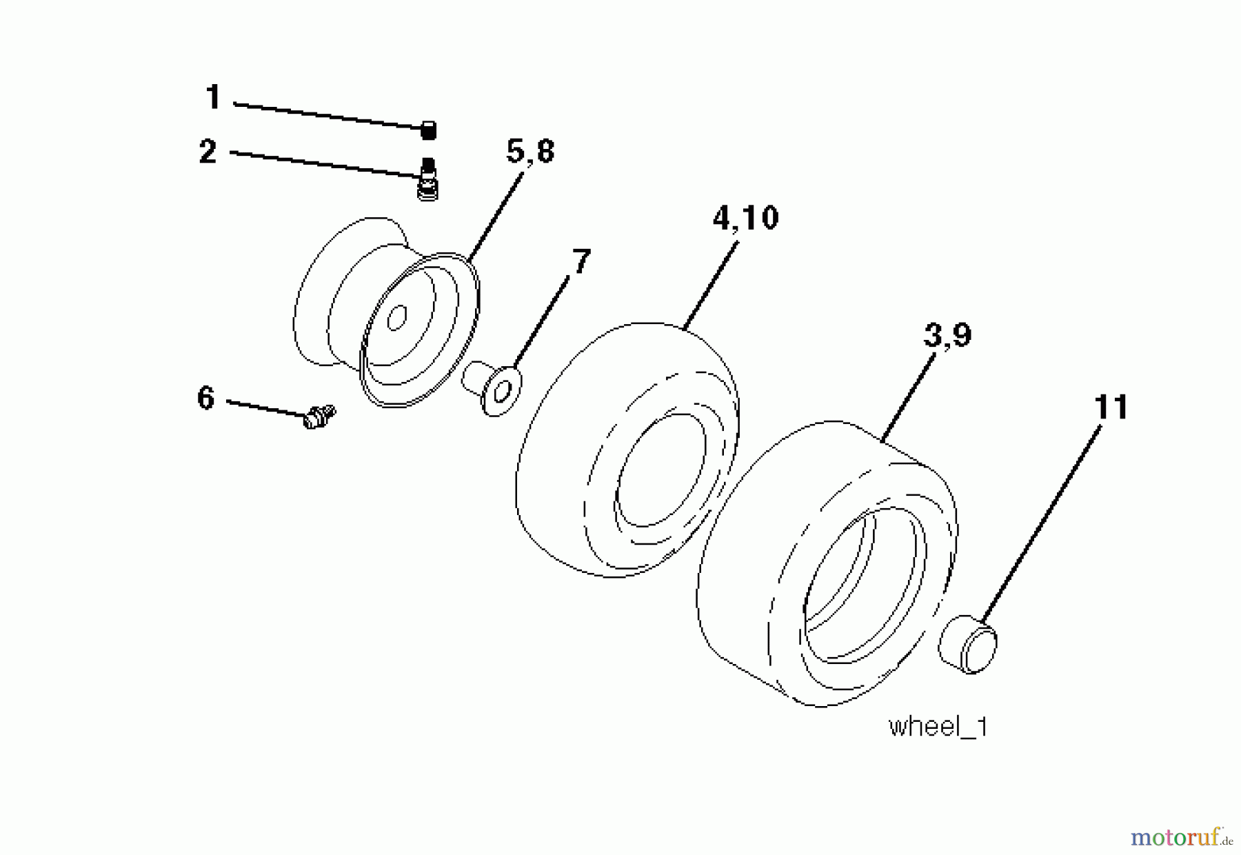 Jonsered Rasen und Garten Traktoren LT2216 CMA2 (96061024500) - Jonsered Lawn & Garden Tractor (2009-01) WHEELS TIRES