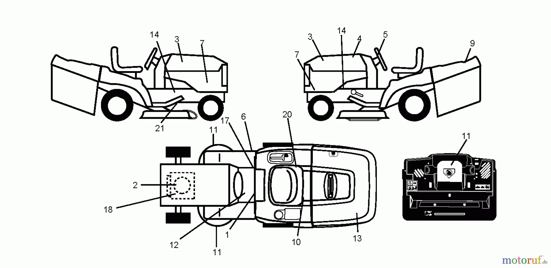  Jonsered Rasen  und Garten Traktoren LT2216 CMA2 (96061028200) - Jonsered Lawn & Garden Tractor (2010-01) DECALS
