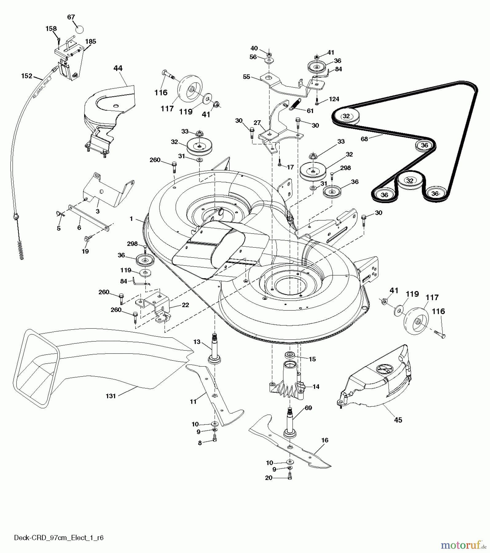  Jonsered Rasen  und Garten Traktoren LT2216 CMA2 (96061028200) - Jonsered Lawn & Garden Tractor (2010-01) MOWER DECK / CUTTING DECK