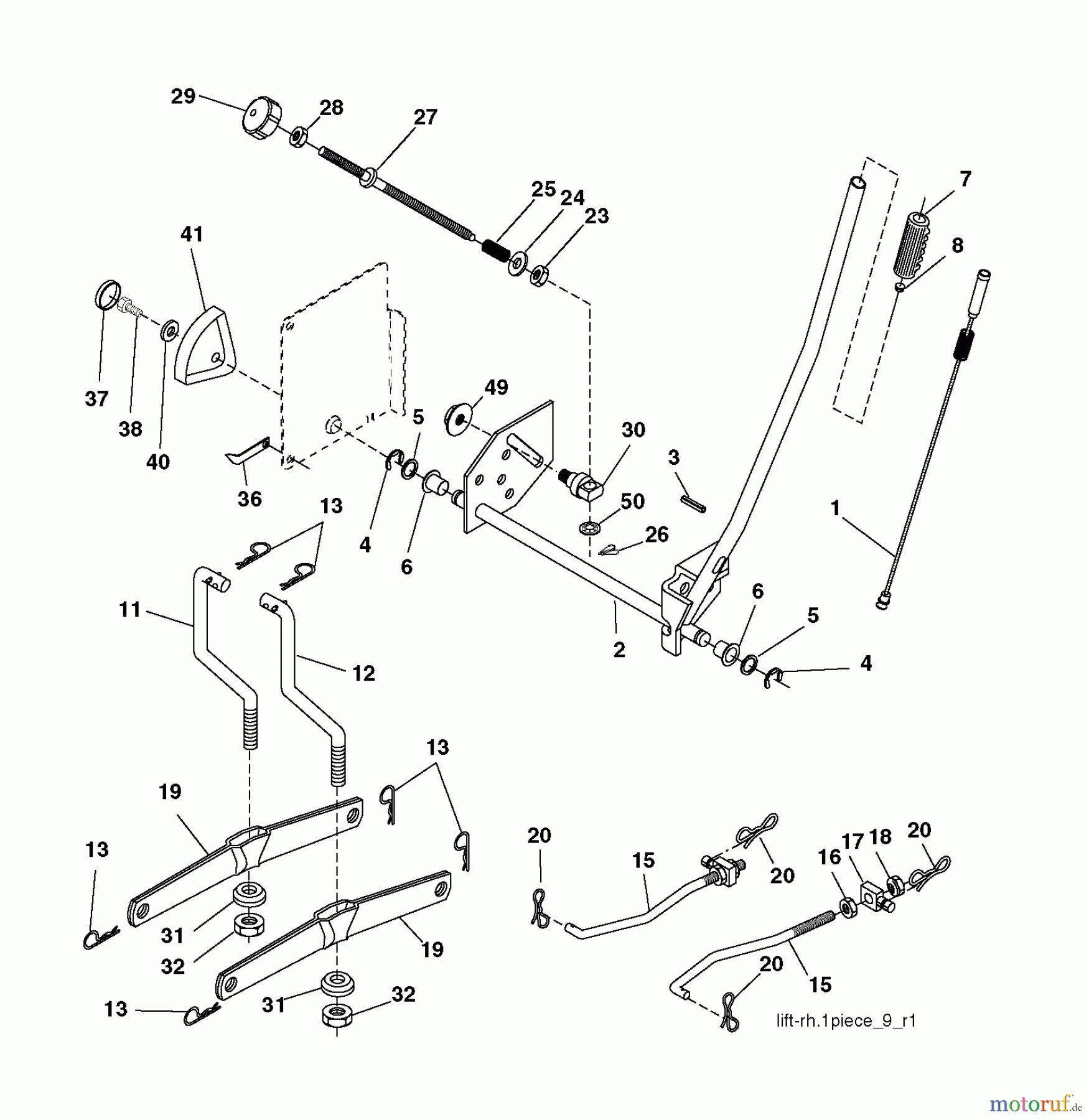Jonsered Rasen und Garten Traktoren LT2216 CMA2 (96061028200) - Jonsered Lawn & Garden Tractor (2010-01) MOWER LIFT / DECK LIFT