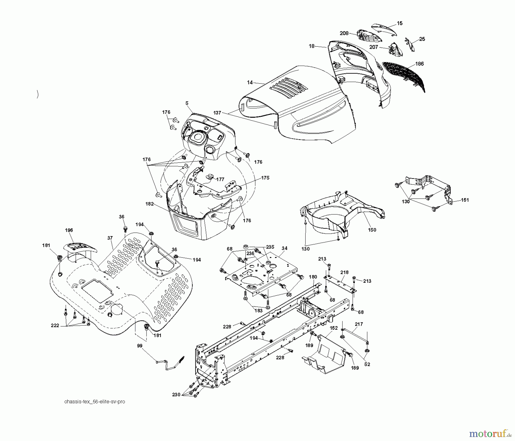 Jonsered Rasen und Garten Traktoren LT2217 A (96041003300) - Jonsered Lawn & Garden Tractor (2007-02) CHASSIS ENCLOSURES