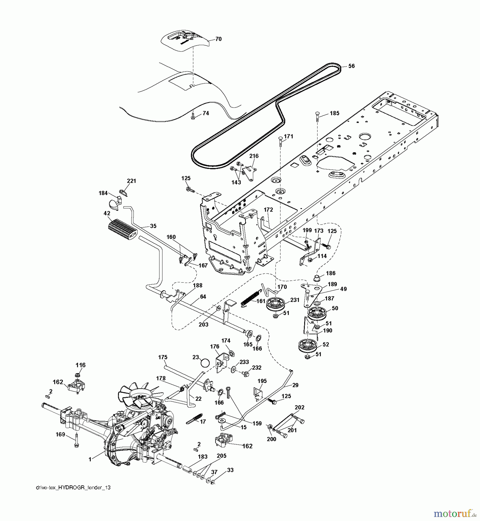 Jonsered Rasen und Garten Traktoren LT2217 A (96041003300) - Jonsered Lawn & Garden Tractor (2007-02) DRIVE