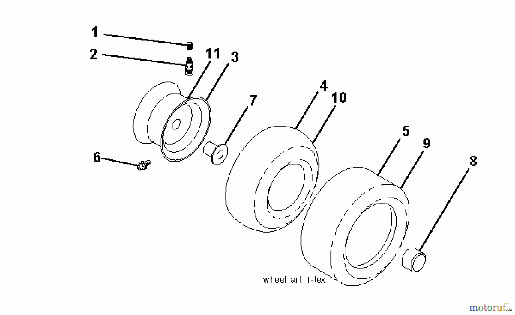 Jonsered Rasen und Garten Traktoren LT2217 A (96041003300) - Jonsered Lawn & Garden Tractor (2007-02) WHEELS TIRES