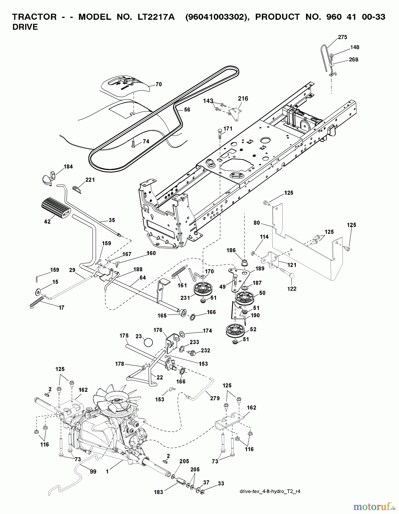 Jonsered Rasen und Garten Traktoren LT2217 A (96041003402) - Jonsered Lawn & Garden Tractor (2008-02) DRIVE