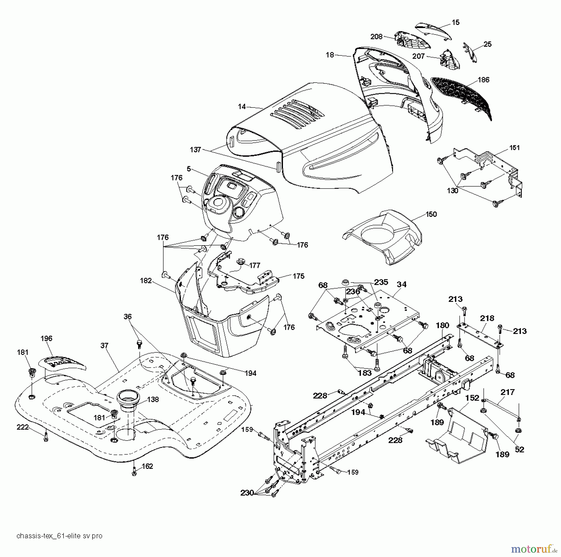 Jonsered Rasen und Garten Traktoren LT2217 A (96041005700) - Jonsered Lawn & Garden Tractor (2007-04) CHASSIS ENCLOSURES