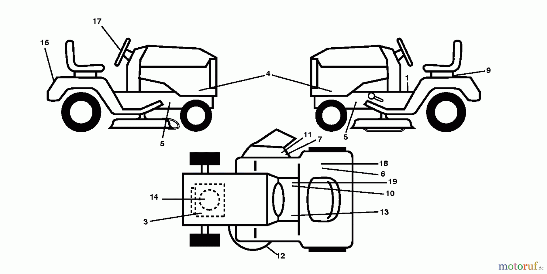 Jonsered Rasen und Garten Traktoren LT2217 A (96041005701) - Jonsered Lawn & Garden Tractor (2009-03) DECALS