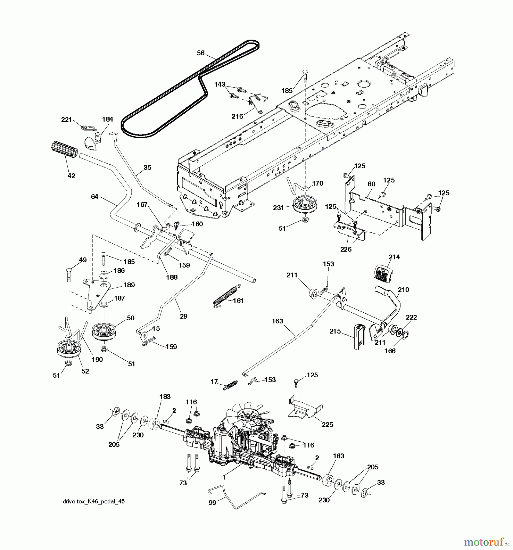 Jonsered Rasen und Garten Traktoren LT2217 A (96041005701) - Jonsered Lawn & Garden Tractor (2009-03) DRIVE