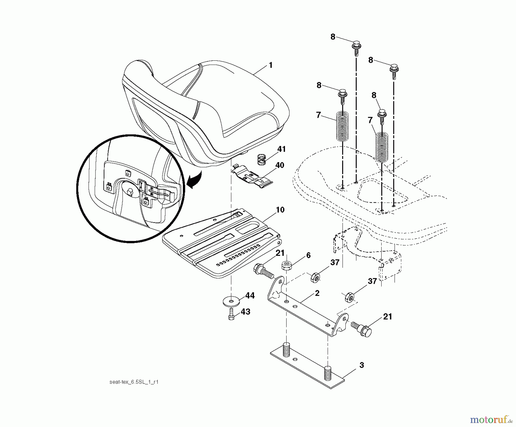 Jonsered Rasen und Garten Traktoren LT2217 A (96041005701) - Jonsered Lawn & Garden Tractor (2009-03) SEAT