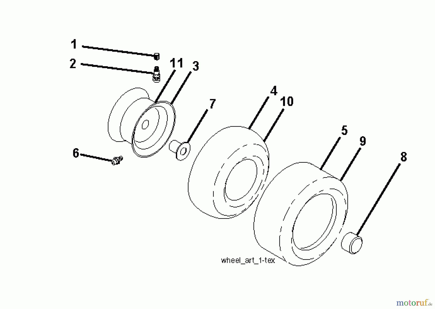  Jonsered Rasen  und Garten Traktoren LT2217 A (96041010301) - Jonsered Lawn & Garden Tractor (2009-10) WHEELS TIRES
