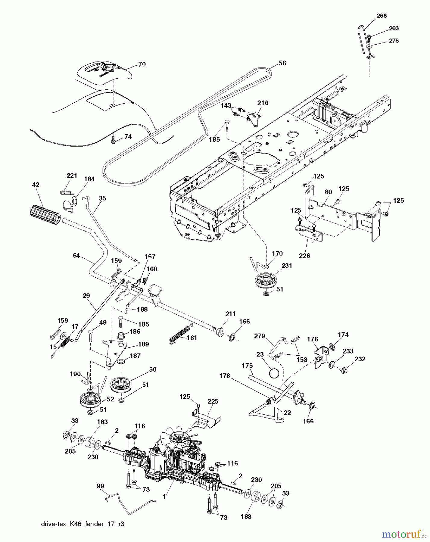 Jonsered Rasen und Garten Traktoren LT2217 A (96041010302) - Jonsered Lawn & Garden Tractor (2010-03) DRIVE
