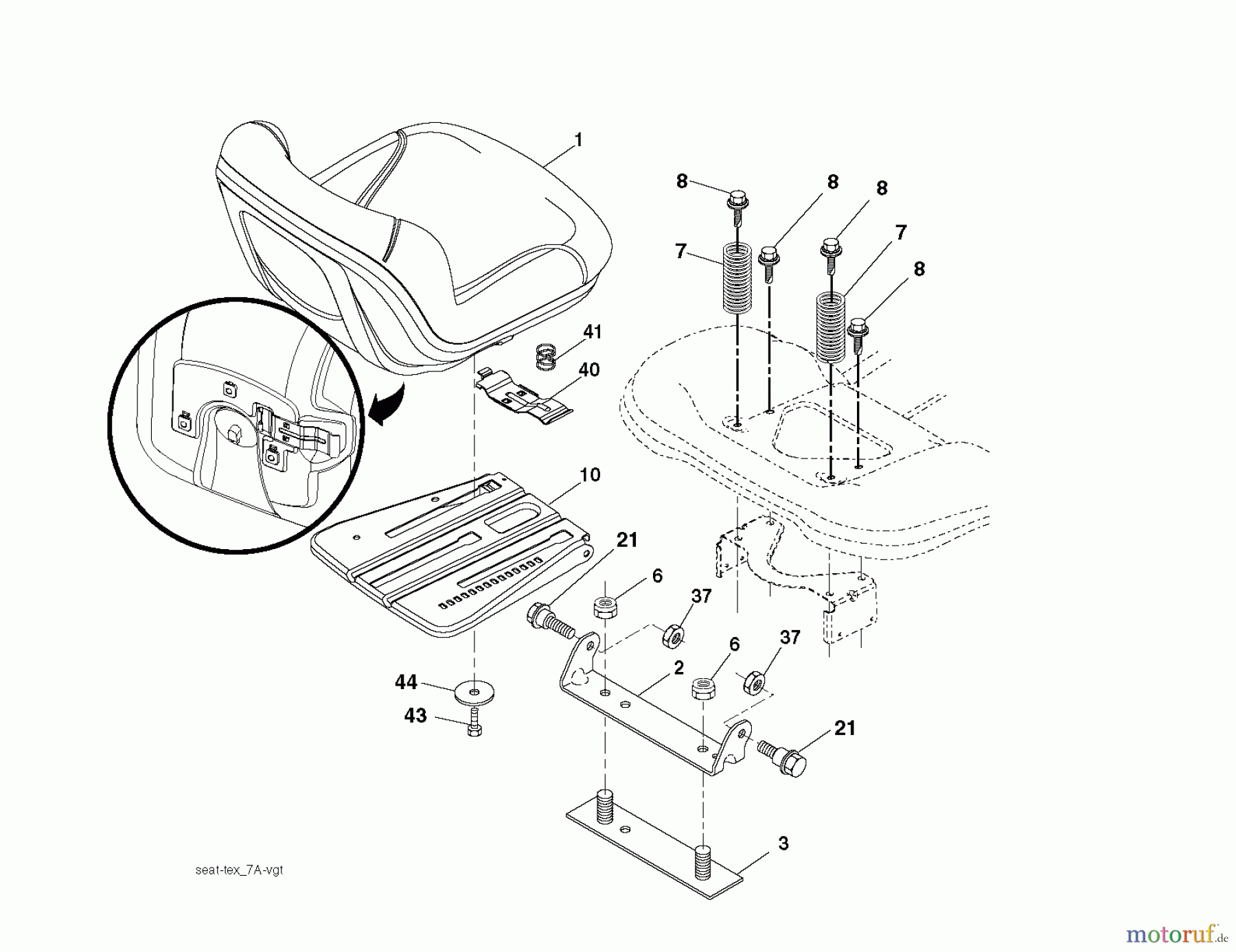 Jonsered Rasen und Garten Traktoren LT2217 A (96041010307) - Jonsered Lawn & Garden Tractor (2013-05) SEAT