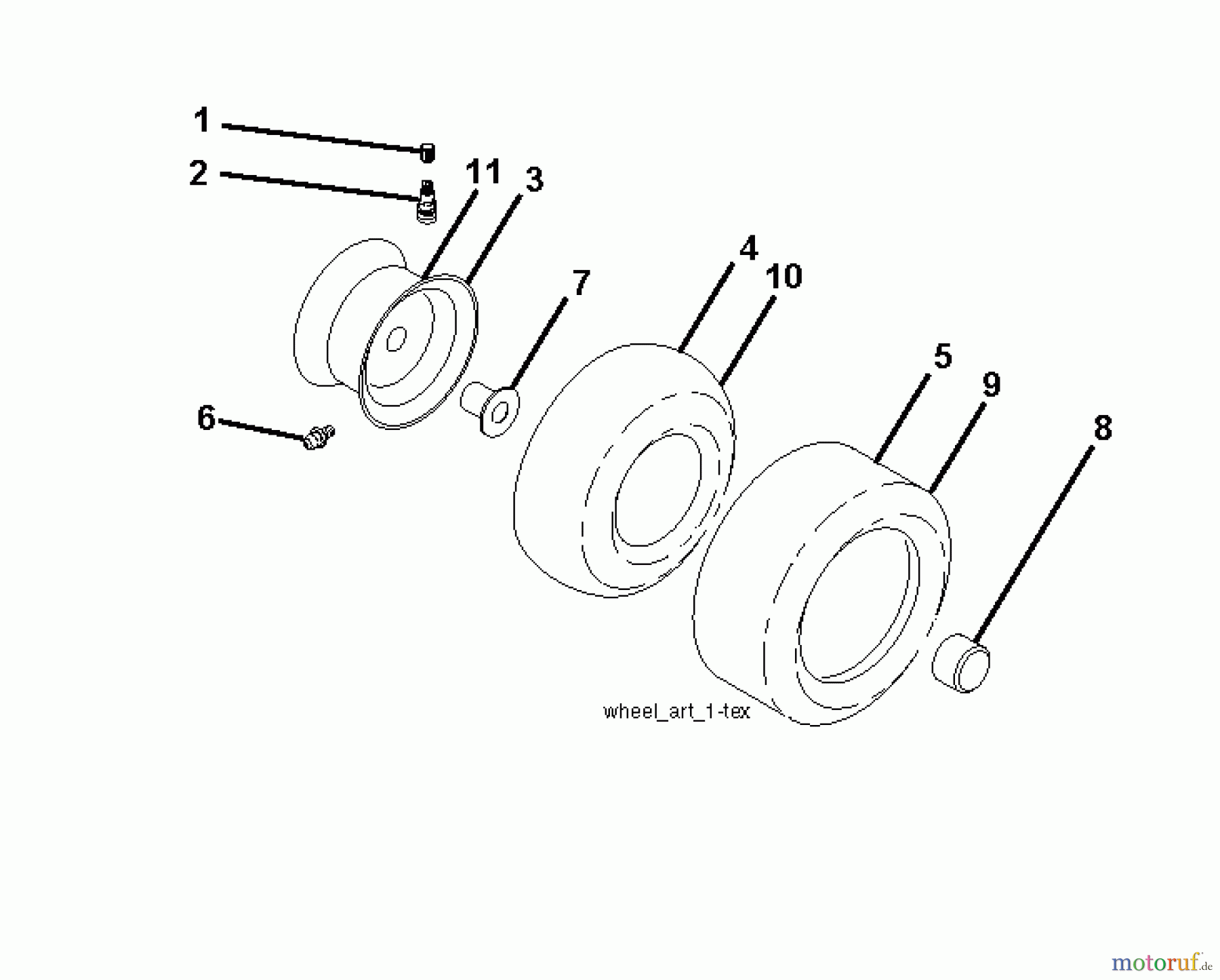 Jonsered Rasen und Garten Traktoren LT2217 A (96041010306) - Jonsered Lawn & Garden Tractor (2012-08) WHEELS TIRES