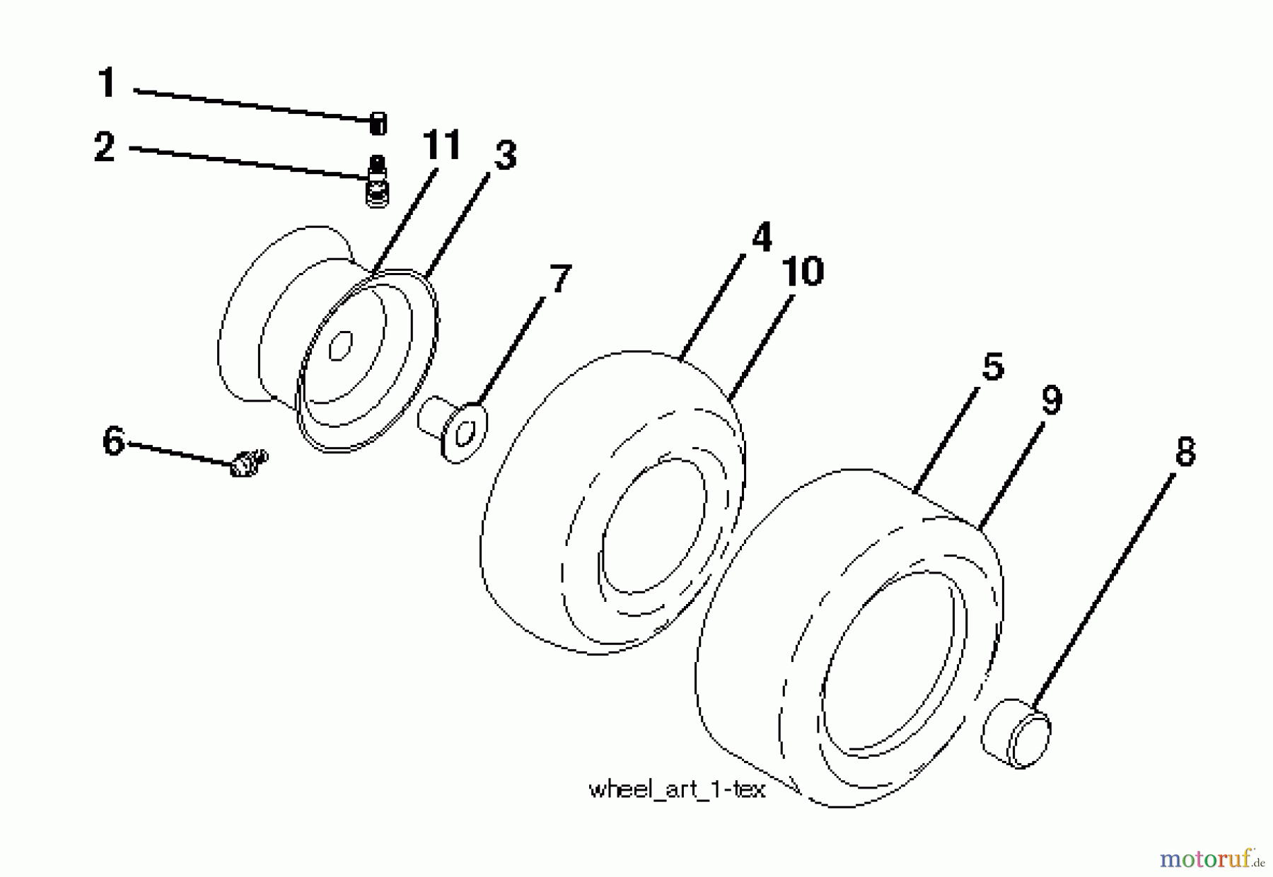 Jonsered Rasen und Garten Traktoren LT2217 A (96041010303) - Jonsered Lawn & Garden Tractor (2010-10) WHEELS TIRES
