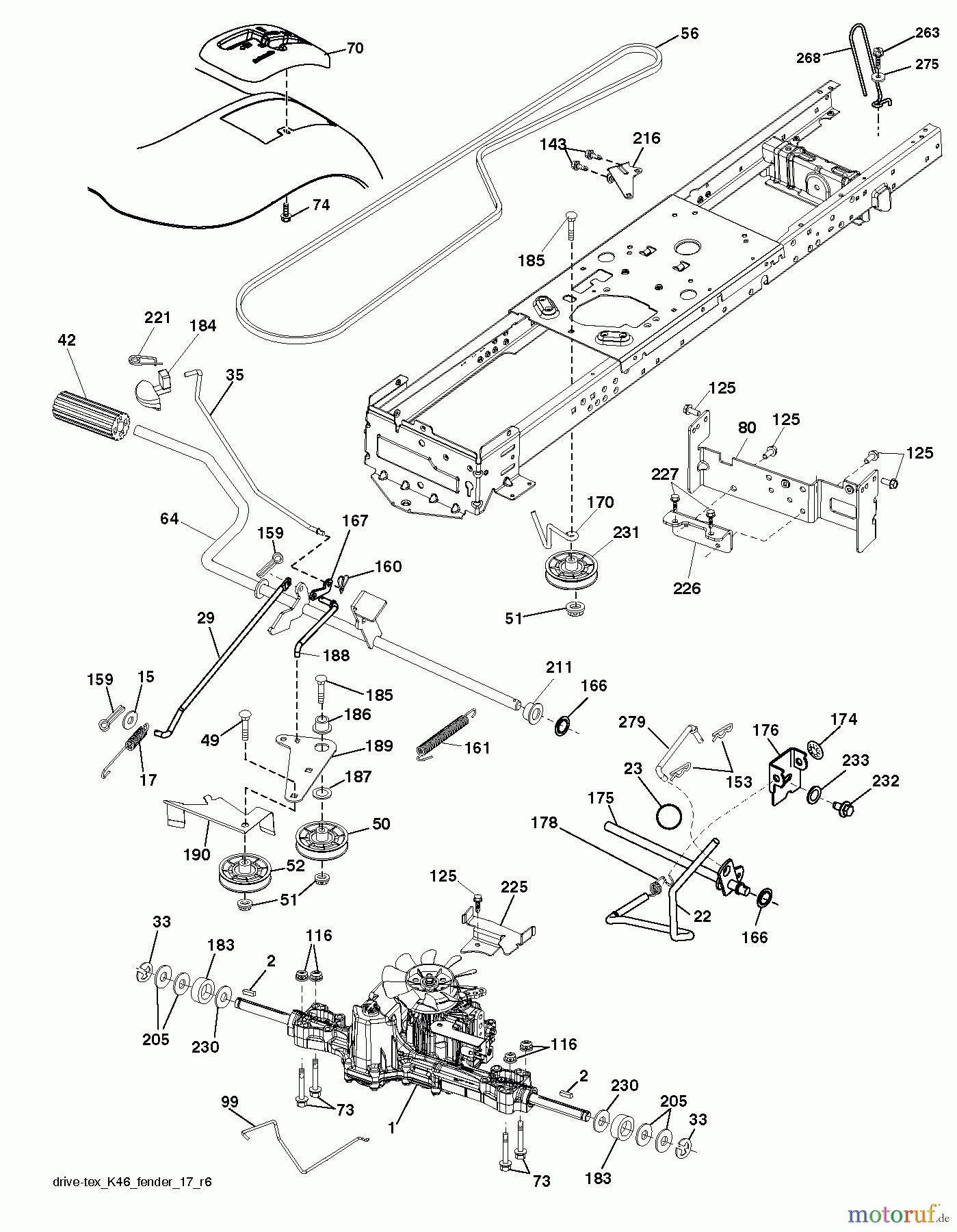 Jonsered Rasen und Garten Traktoren LT2217 A (96041010305) - Jonsered Lawn & Garden Tractor (2011-08) DRIVE