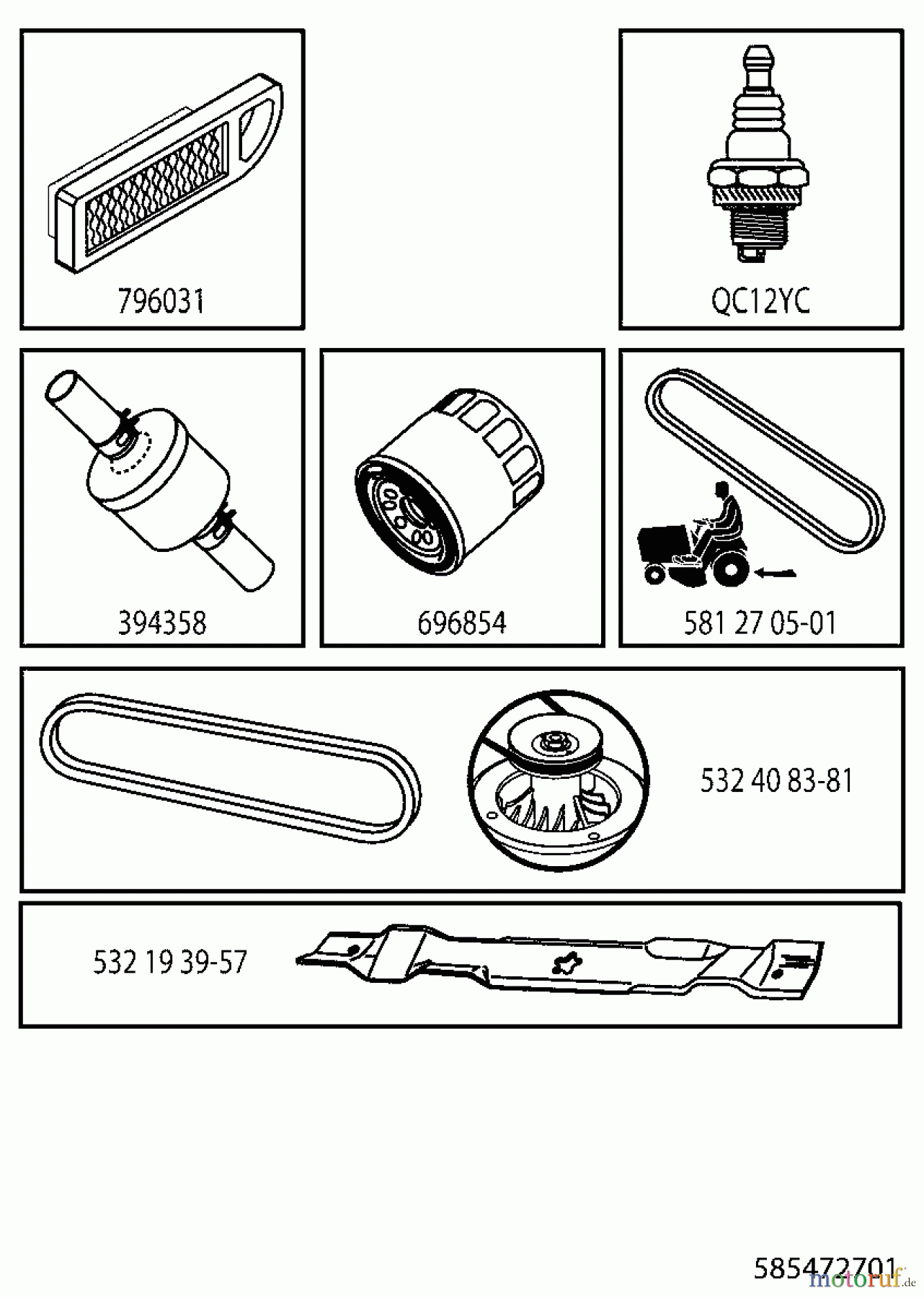 Jonsered Rasen und Garten Traktoren LT2217 A (96041010307) - Jonsered Lawn & Garden Tractor (2013-05) ACCESSORIES