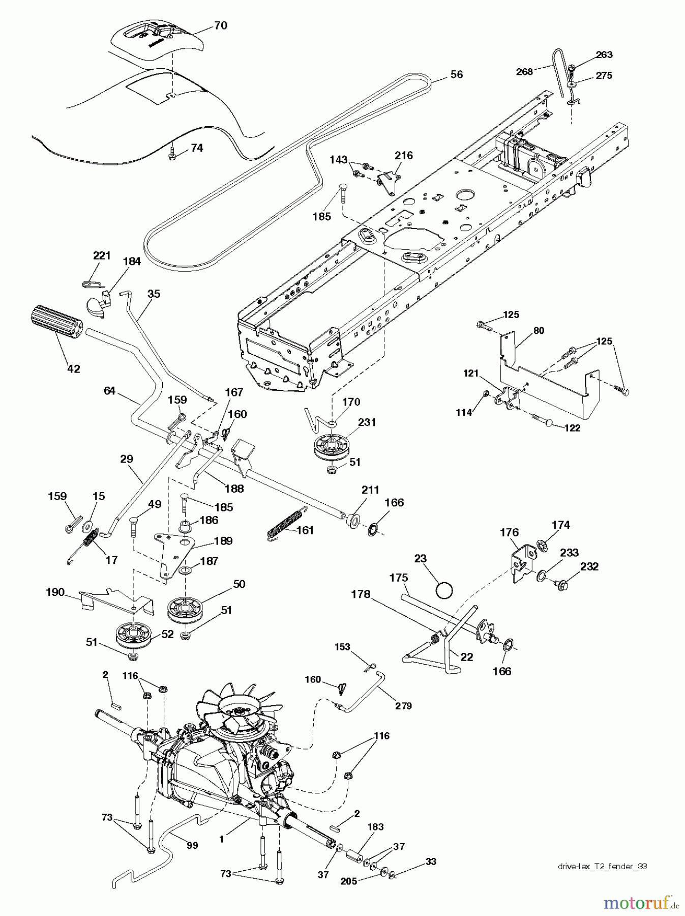 Jonsered Rasen und Garten Traktoren LT2217 A (96041010307) - Jonsered Lawn & Garden Tractor (2013-05) DRIVE