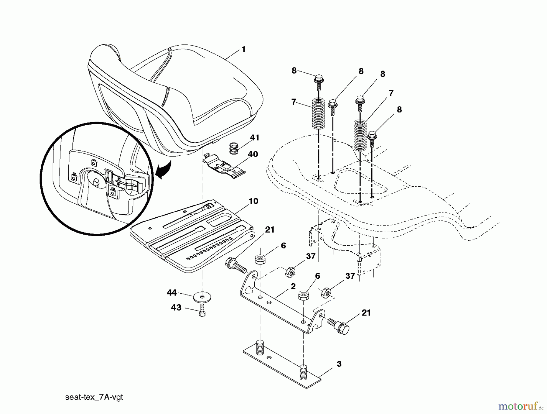 Jonsered Rasen und Garten Traktoren LT2217 A (96041010400) - Jonsered Lawn & Garden Tractor (2009-01) SEAT