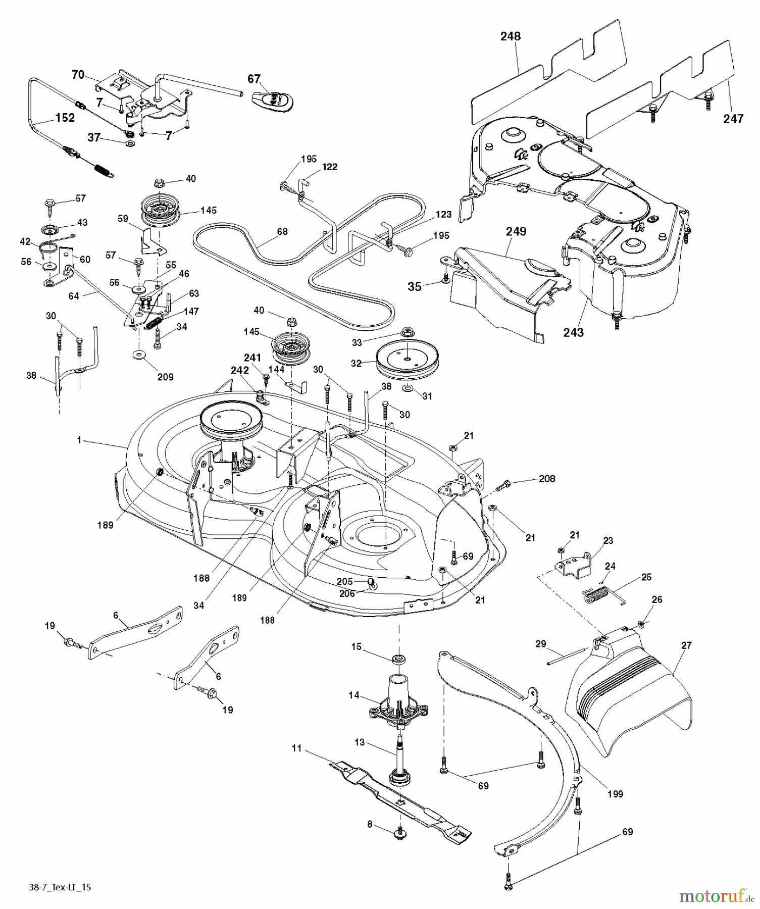 Jonsered Rasen und Garten Traktoren LT2217 A (96041010401) - Jonsered Lawn & Garden Tractor (2010-01) MOWER DECK / CUTTING DECK