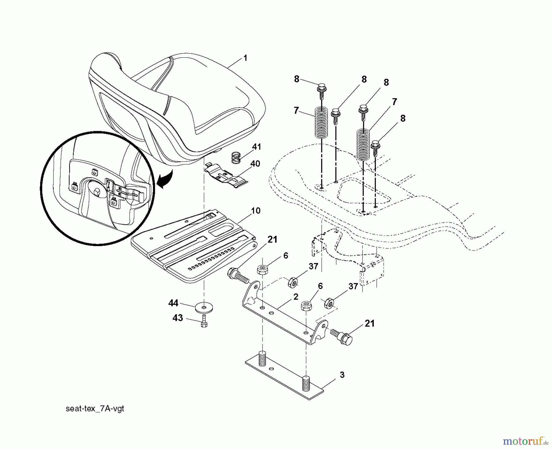 Jonsered Rasen und Garten Traktoren LT2217 A (96041010404) - Jonsered Lawn & Garden Tractor (2011-04) SEAT