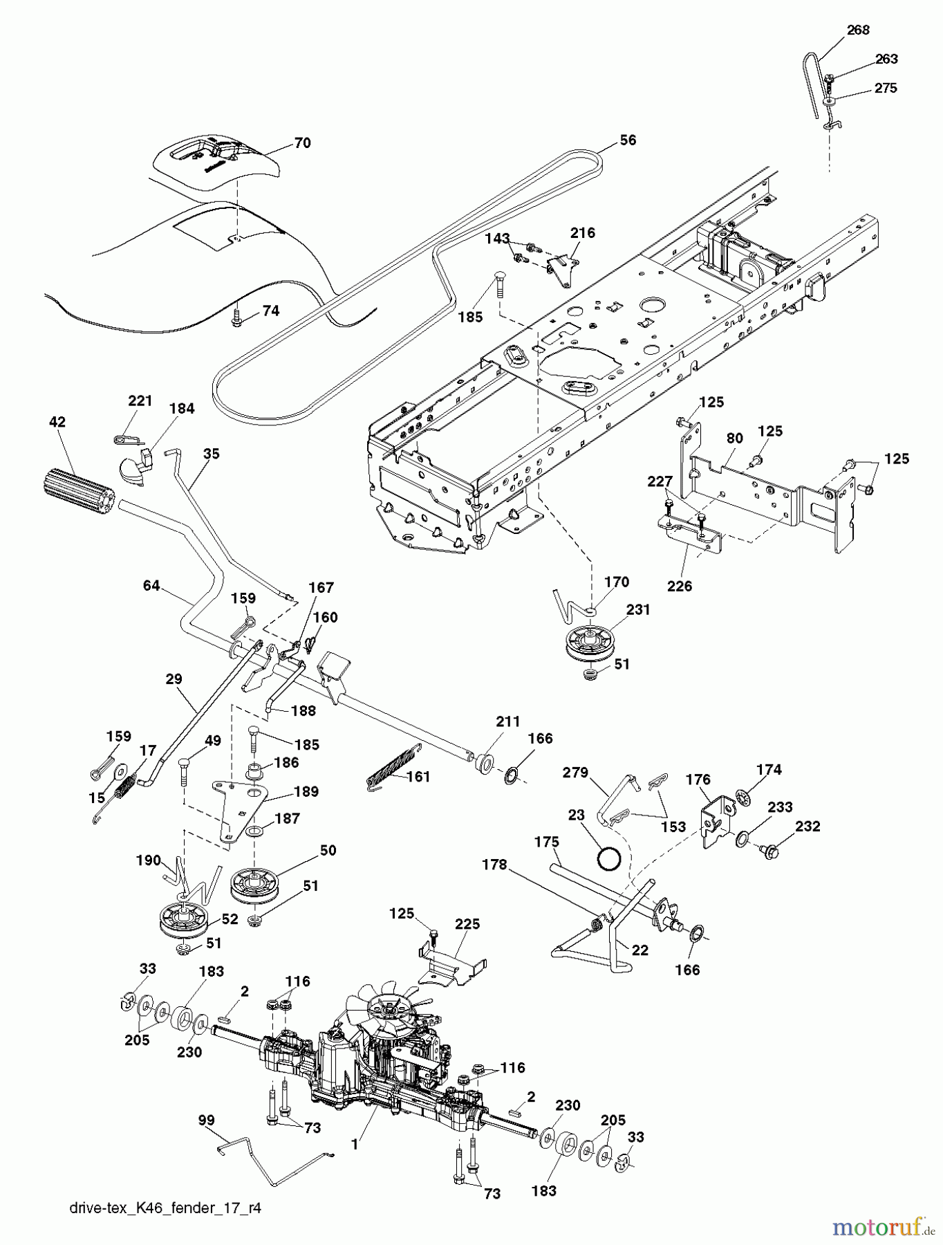 Jonsered Rasen und Garten Traktoren LT2217 A (96041010403) - Jonsered Lawn & Garden Tractor (2010-08) DRIVE