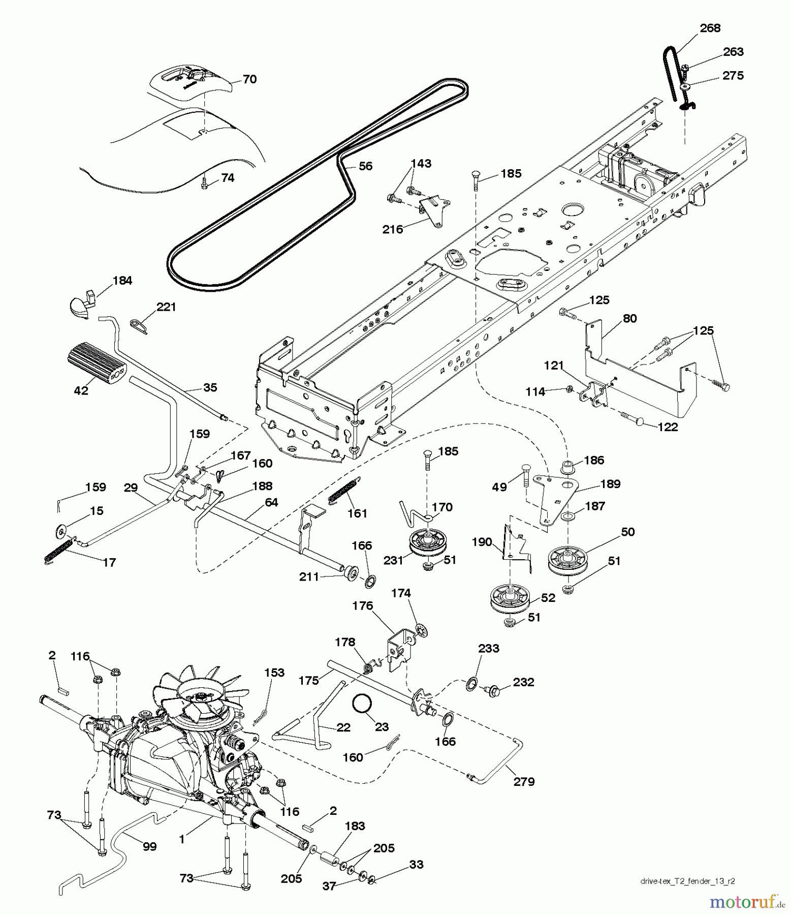 Jonsered Rasen und Garten Traktoren LT2217 A (96041010407) - Jonsered Lawn & Garden Tractor (2013-05) DRIVE