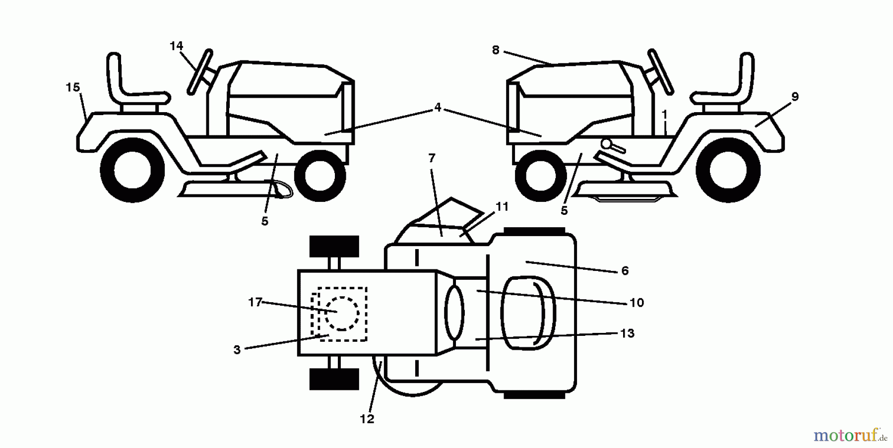 Jonsered Rasen und Garten Traktoren LT2217 A (96041011300) - Jonsered Lawn & Garden Tractor (2009-01) DECALS