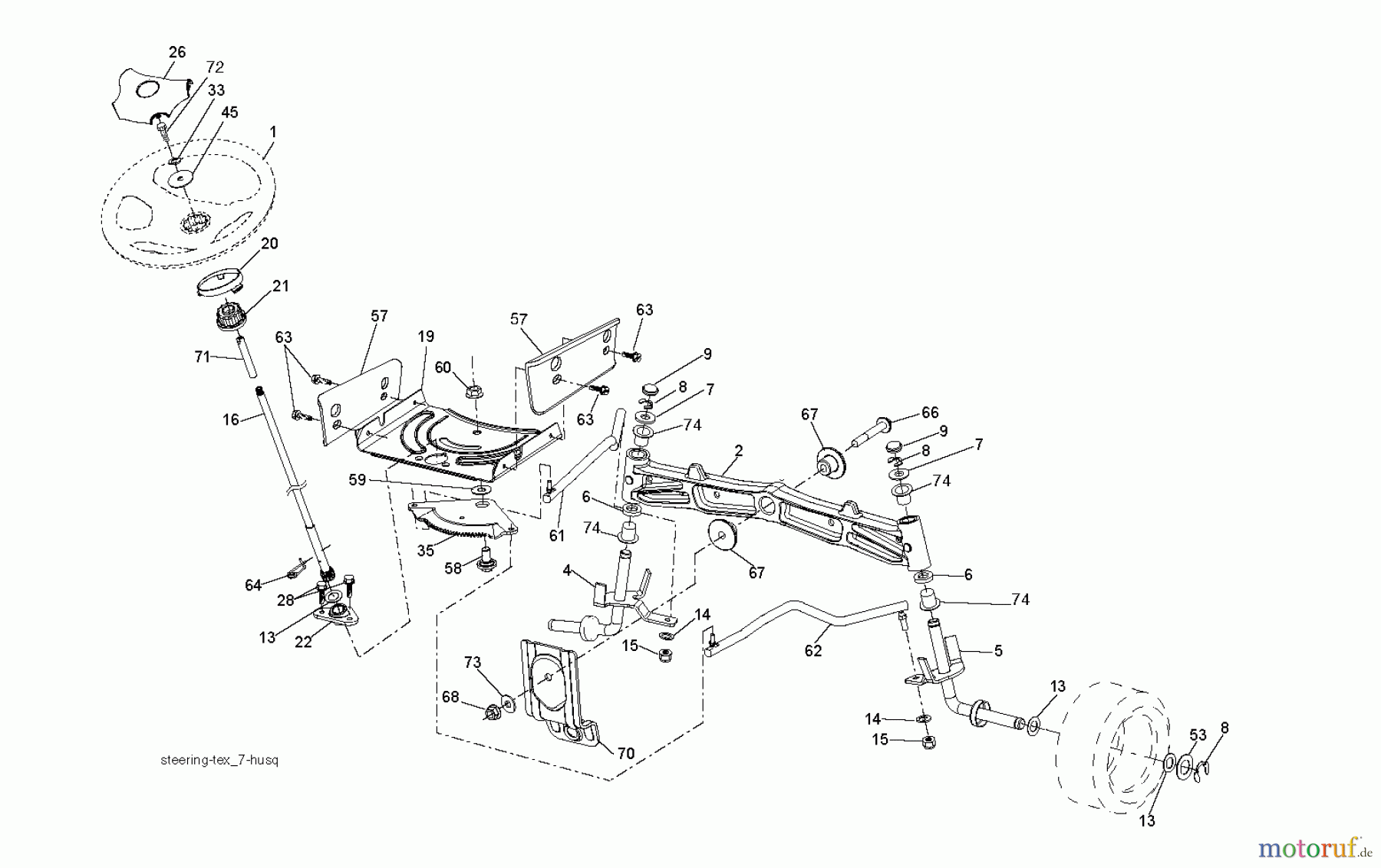 Jonsered Rasen  und Garten Traktoren LT2217 A (96041011300) - Jonsered Lawn & Garden Tractor (2009-01) STEERING