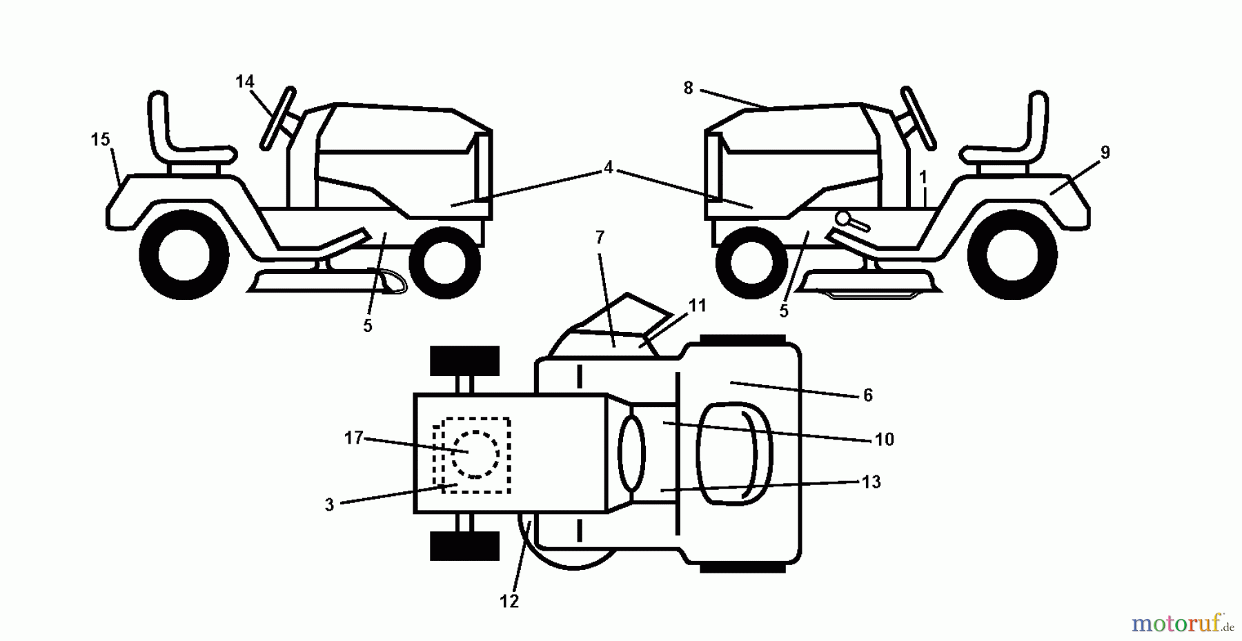  Jonsered Rasen  und Garten Traktoren LT2217 A (96041011301) - Jonsered Lawn & Garden Tractor (2009-10) DECALS
