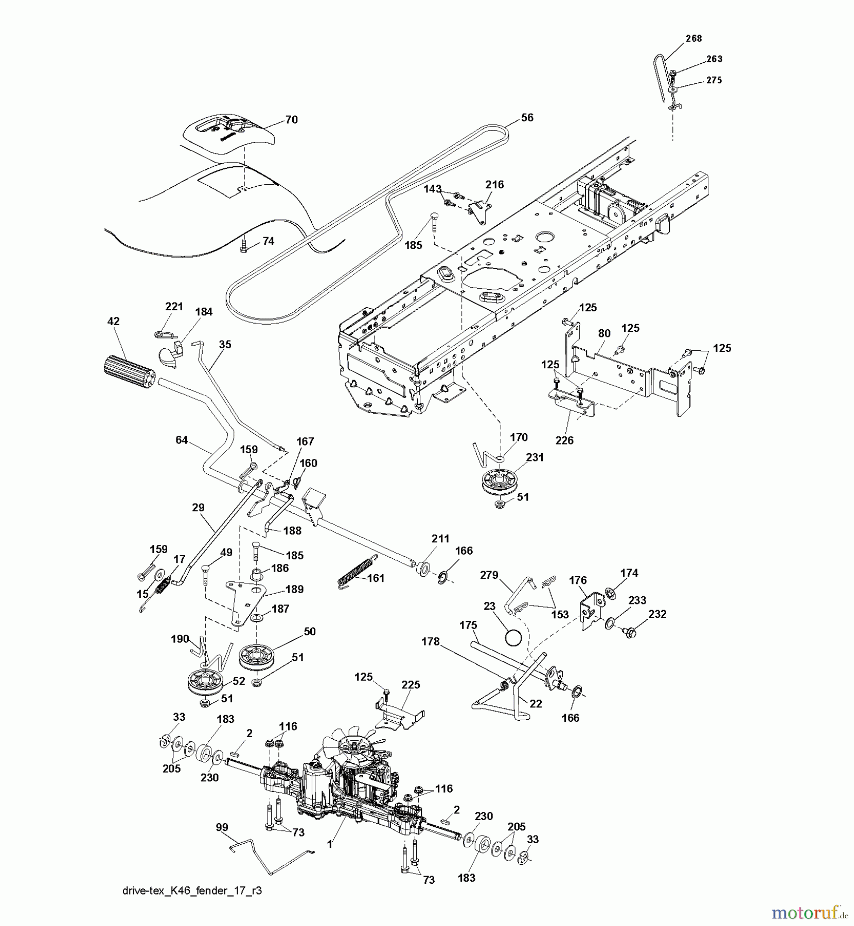 Jonsered Rasen und Garten Traktoren LT2217 A (96041011301) - Jonsered Lawn & Garden Tractor (2009-10) DRIVE