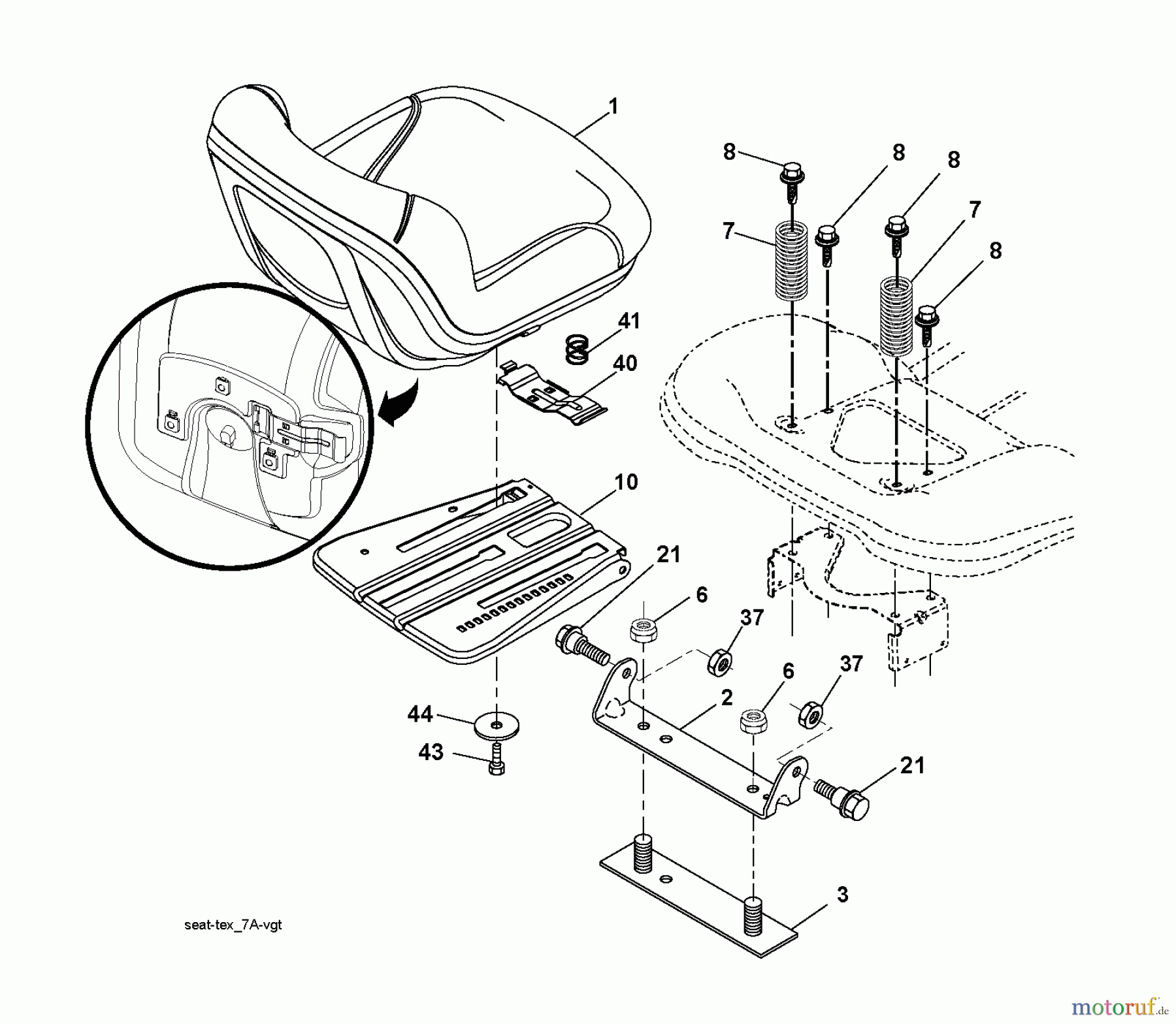 Jonsered Rasen und Garten Traktoren LT2217 A (96041011301) - Jonsered Lawn & Garden Tractor (2009-10) SEAT