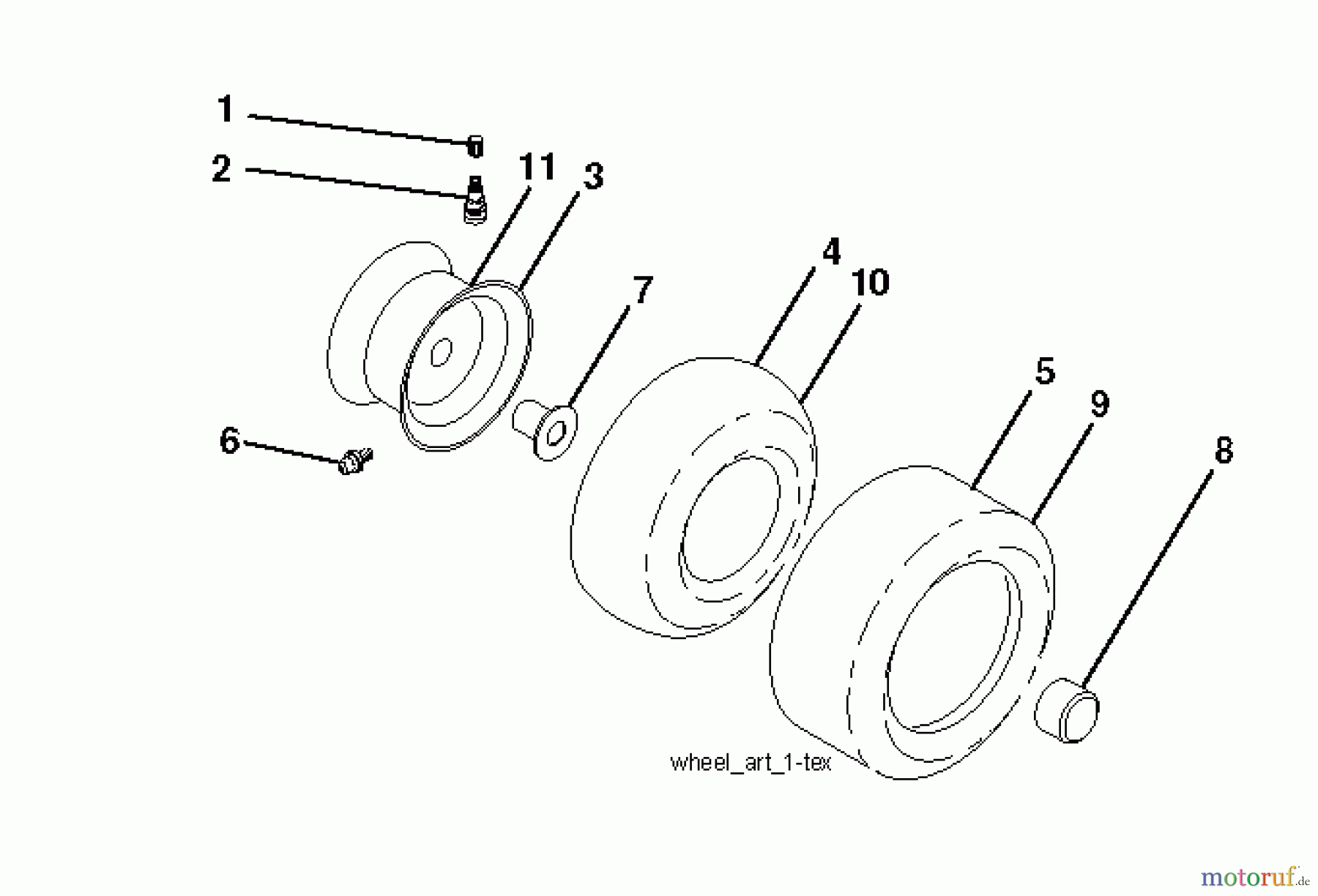 Jonsered Rasen und Garten Traktoren LT2217 A (96041011301) - Jonsered Lawn & Garden Tractor (2009-10) WHEELS TIRES