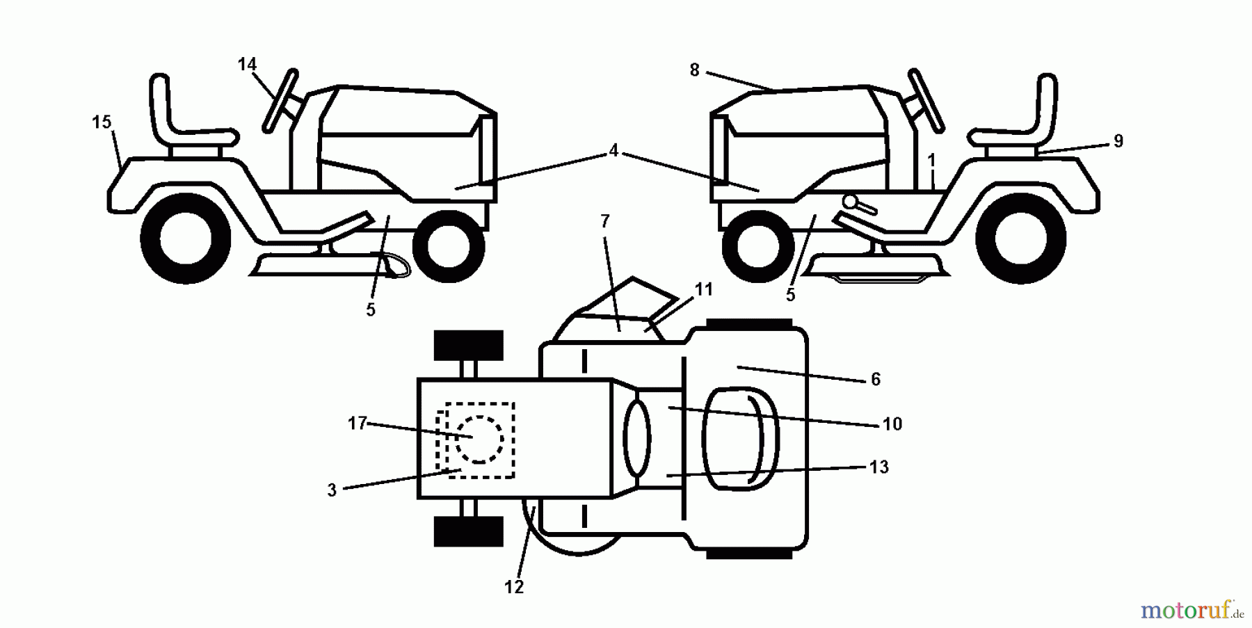 Jonsered Rasen und Garten Traktoren LT2217 A (96041011303) - Jonsered Lawn & Garden Tractor (2011-05) DECALS