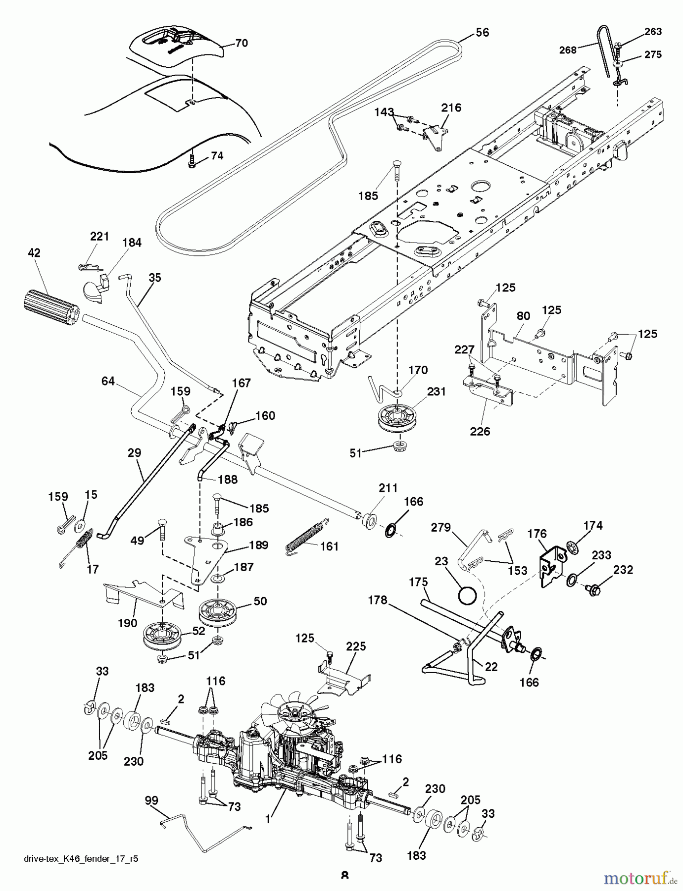 Jonsered Rasen und Garten Traktoren LT2217 A (96041011303) - Jonsered Lawn & Garden Tractor (2011-05) DRIVE