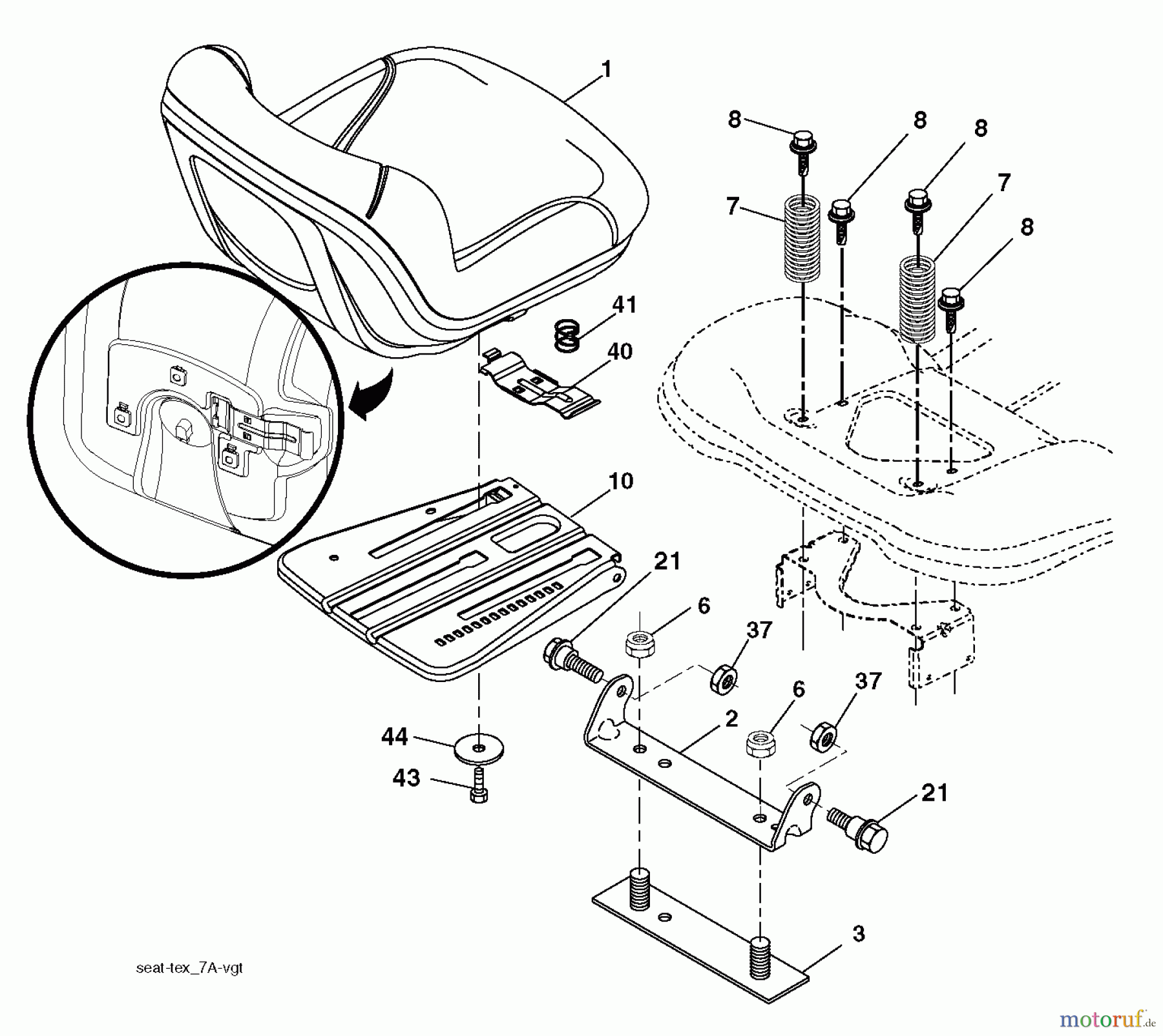 Jonsered Rasen und Garten Traktoren LT2217 A (96041011304) - Jonsered Lawn & Garden Tractor (2011-09) SEAT