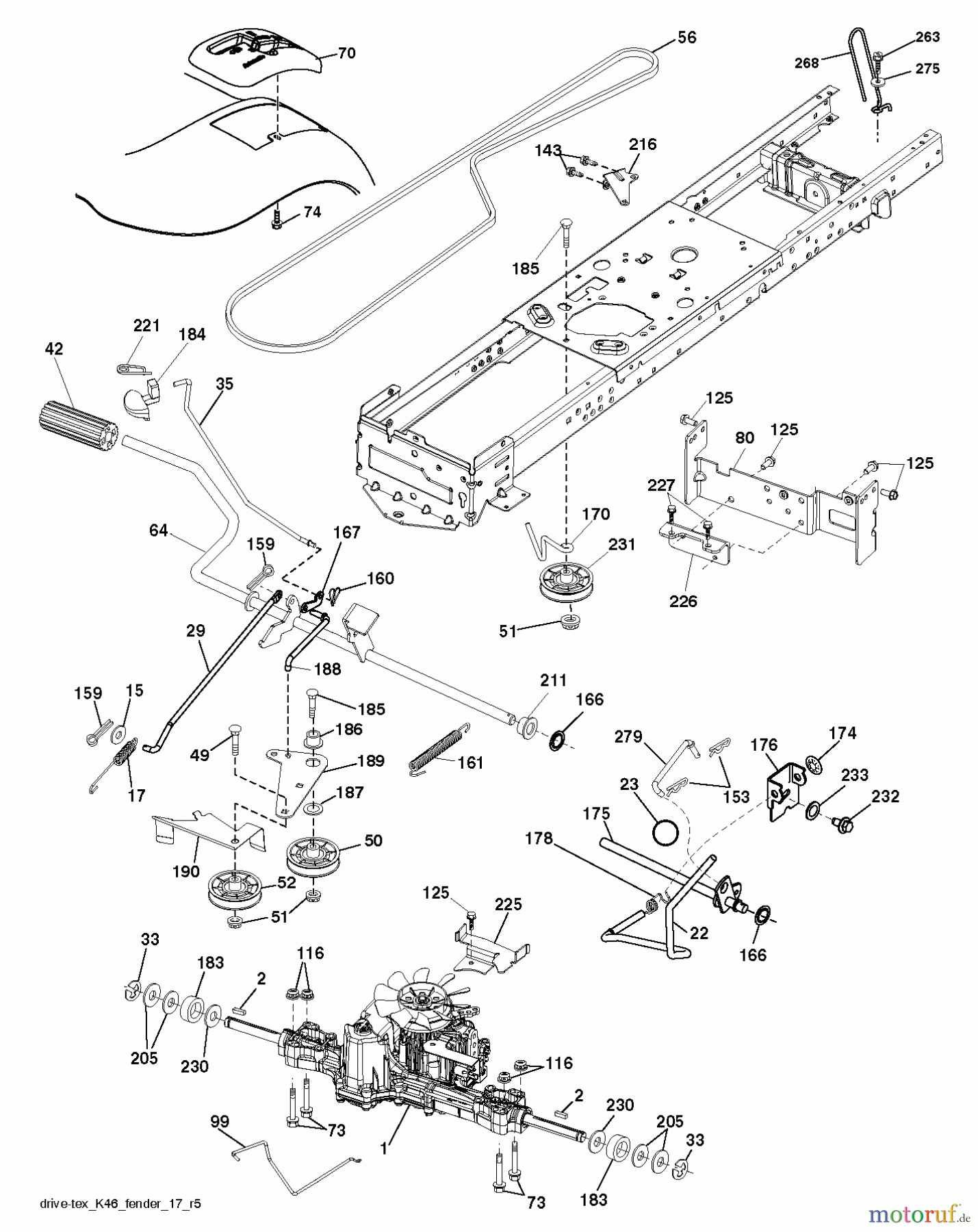 Jonsered Rasen und Garten Traktoren LT2217 A (96041011305) - Jonsered Lawn & Garden Tractor (2012-08) DRIVE