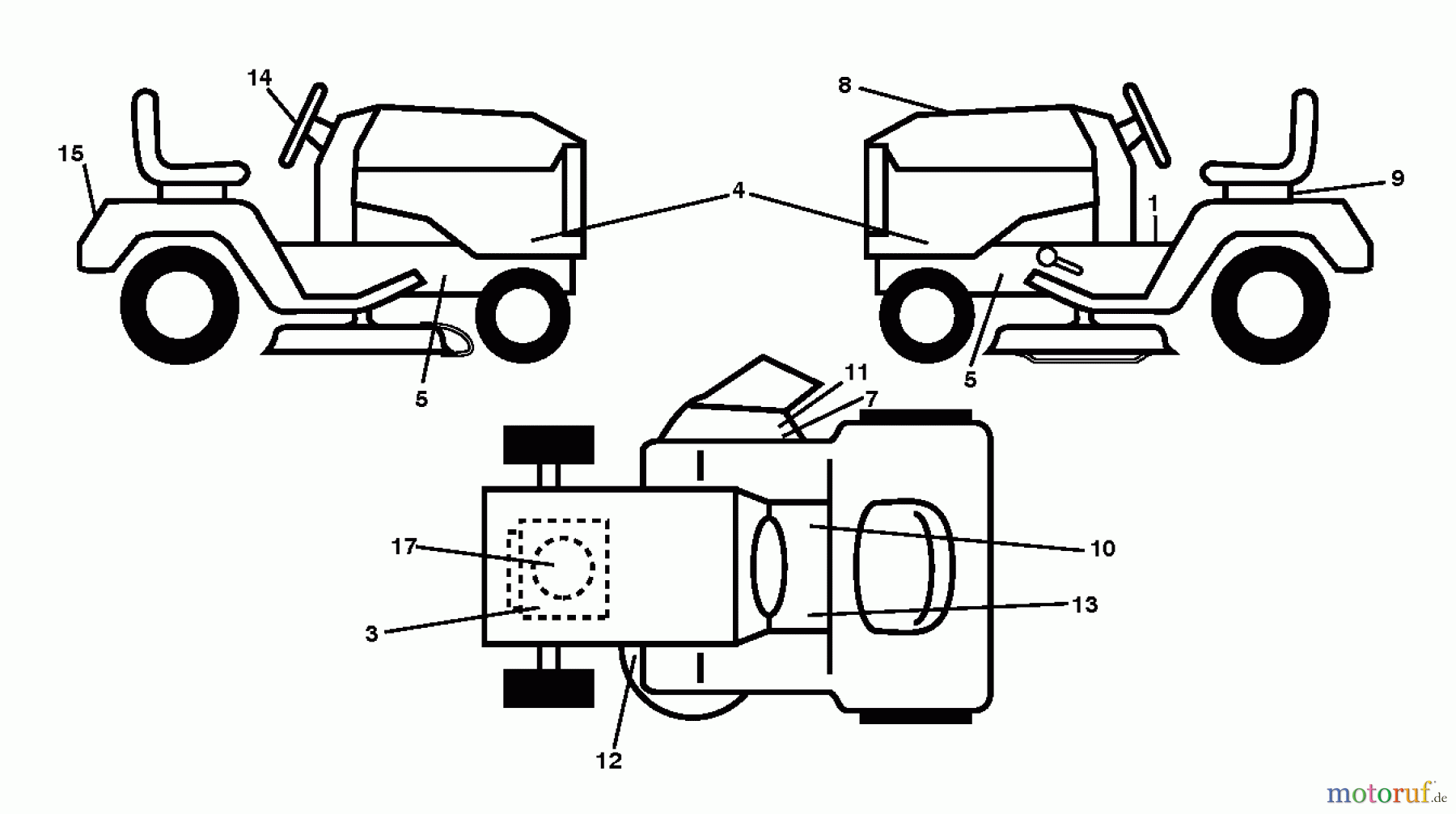 Jonsered Rasen und Garten Traktoren LT2217 A (96041011306) - Jonsered Lawn & Garden Tractor (2013-05) DECALS
