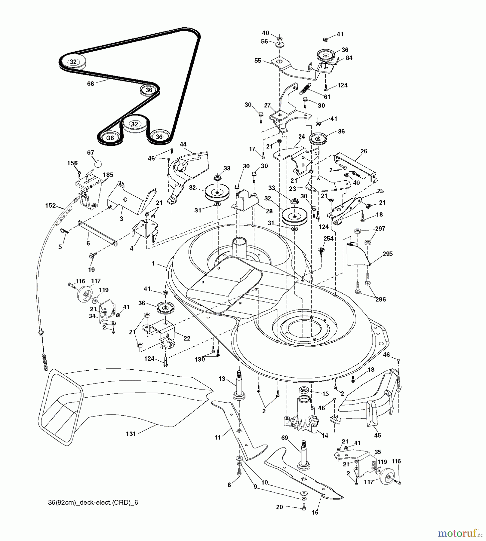 Jonsered Rasen und Garten Traktoren LT2217 CMA (96061019603) - Jonsered Lawn & Garden Tractor (2008-01) MOWER DECK / CUTTING DECK