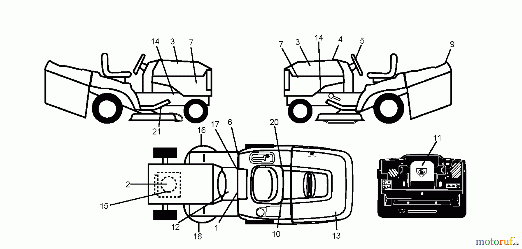 Jonsered Rasen und Garten Traktoren LT2217 CMA (96061023800) - Jonsered Lawn & Garden Tractor (2008-10) DECALS